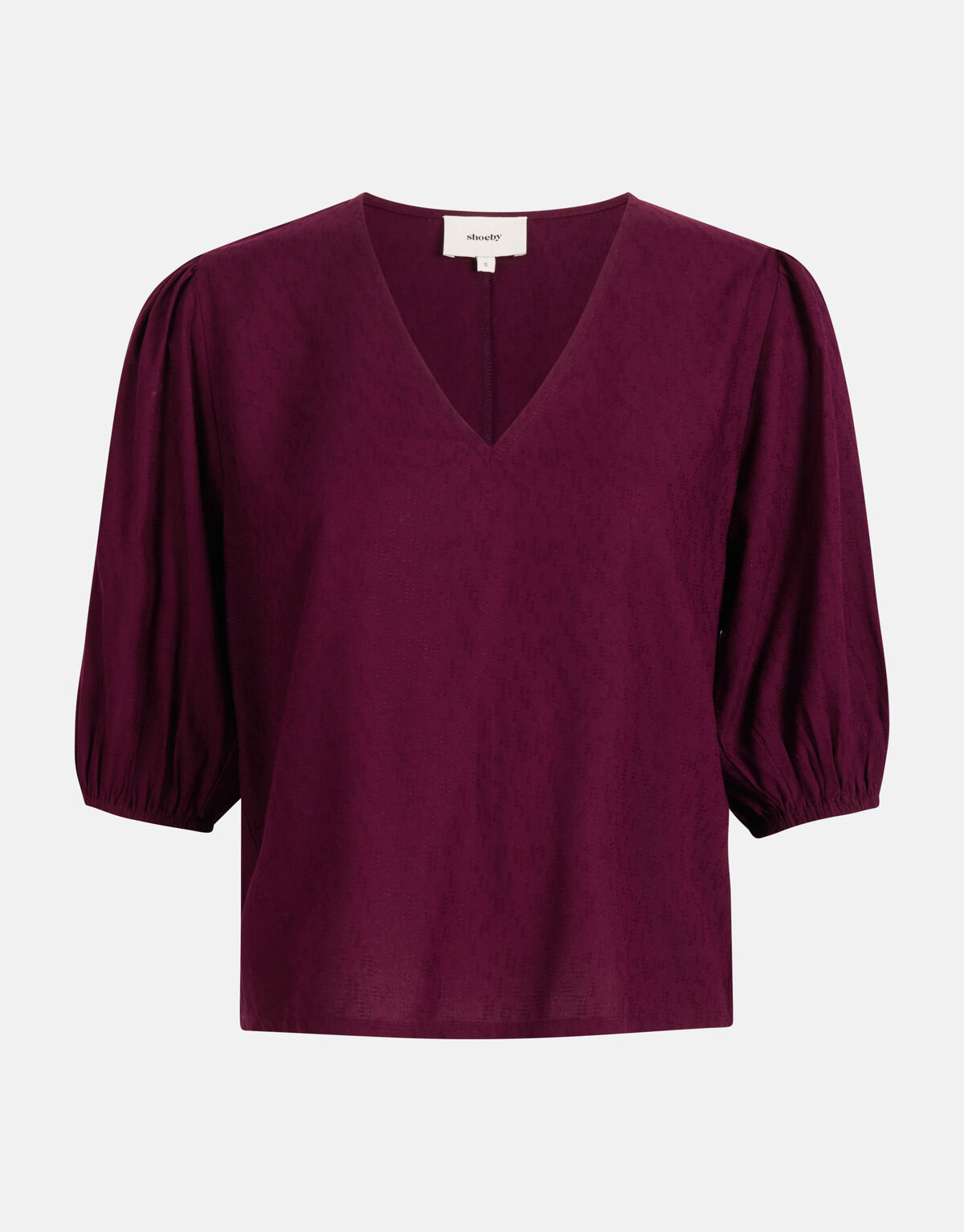 Texturiertes Oberteil mit V-Ausschnitt Bordeaux SHOEBY WOMEN