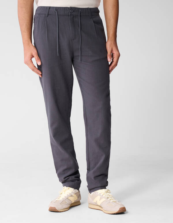 Struktur Regular Fit Hose Dunkelgrau SHOEBY MEN