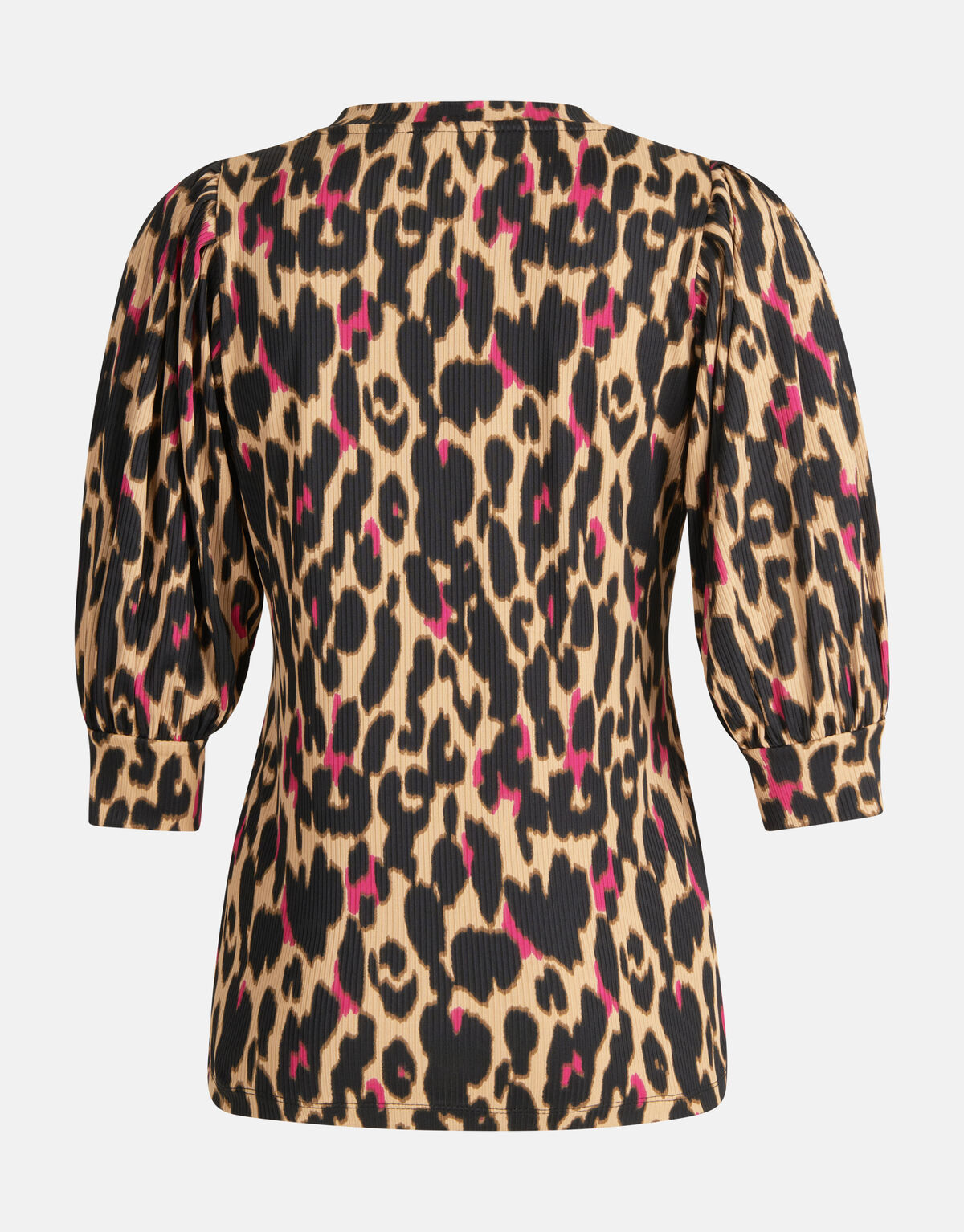 Leopard-Ripp-Top mit V-Ausschnitt Braun SHOEBY WOMEN