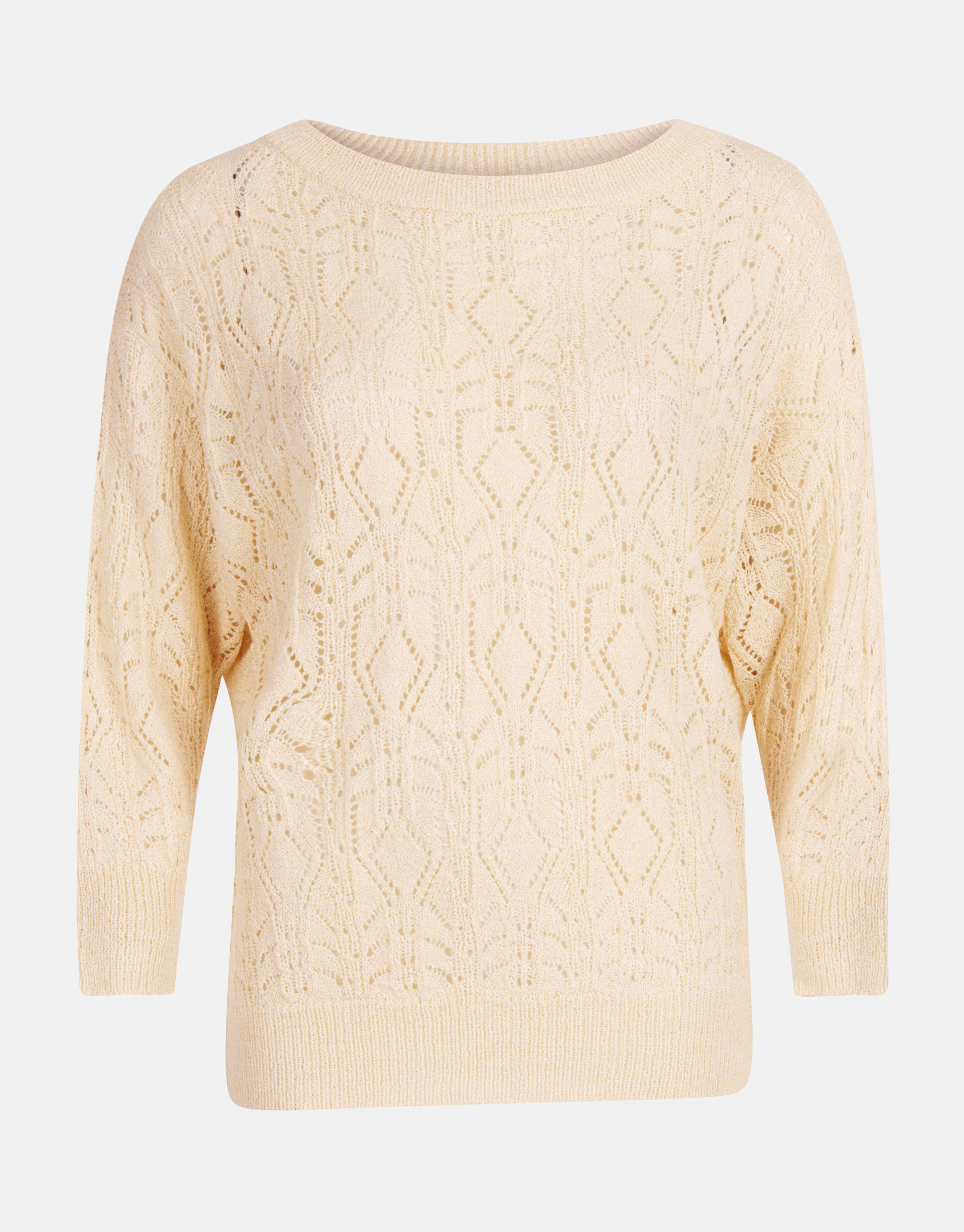 Ajour Fledermaus-Pullover Off White SHOEBY WOMEN