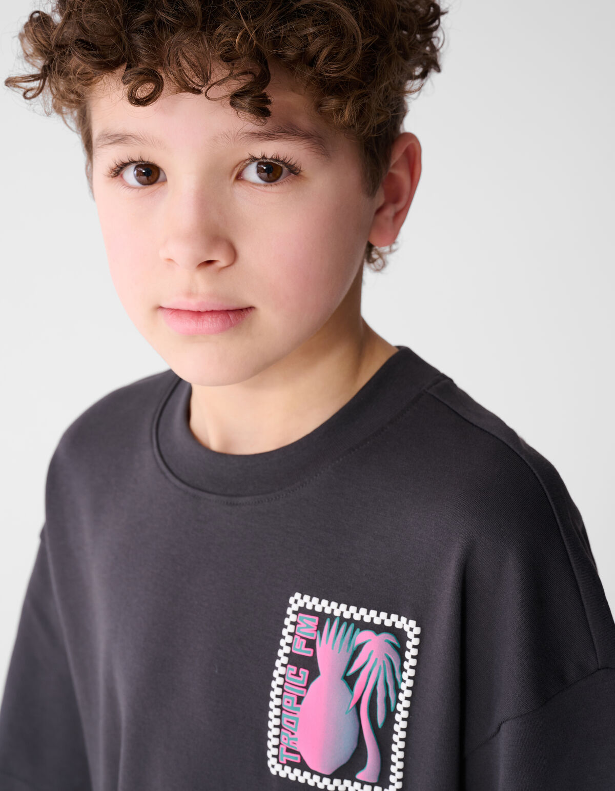 Tropic Artwork T-Shirt Dunkelgrau SHOEBY BOYS