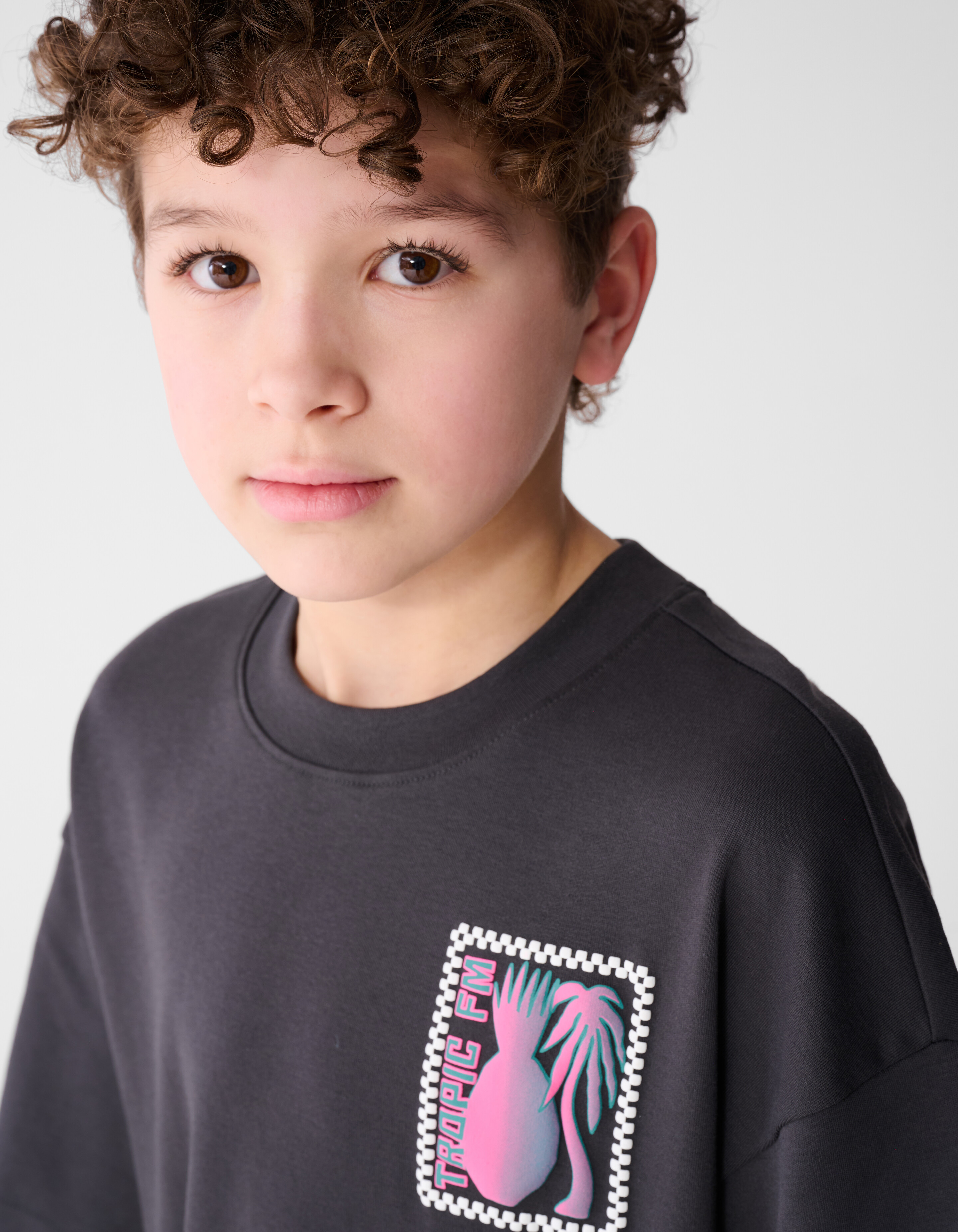 Tropic Artwork T-Shirt Dunkelgrau SHOEBY BOYS