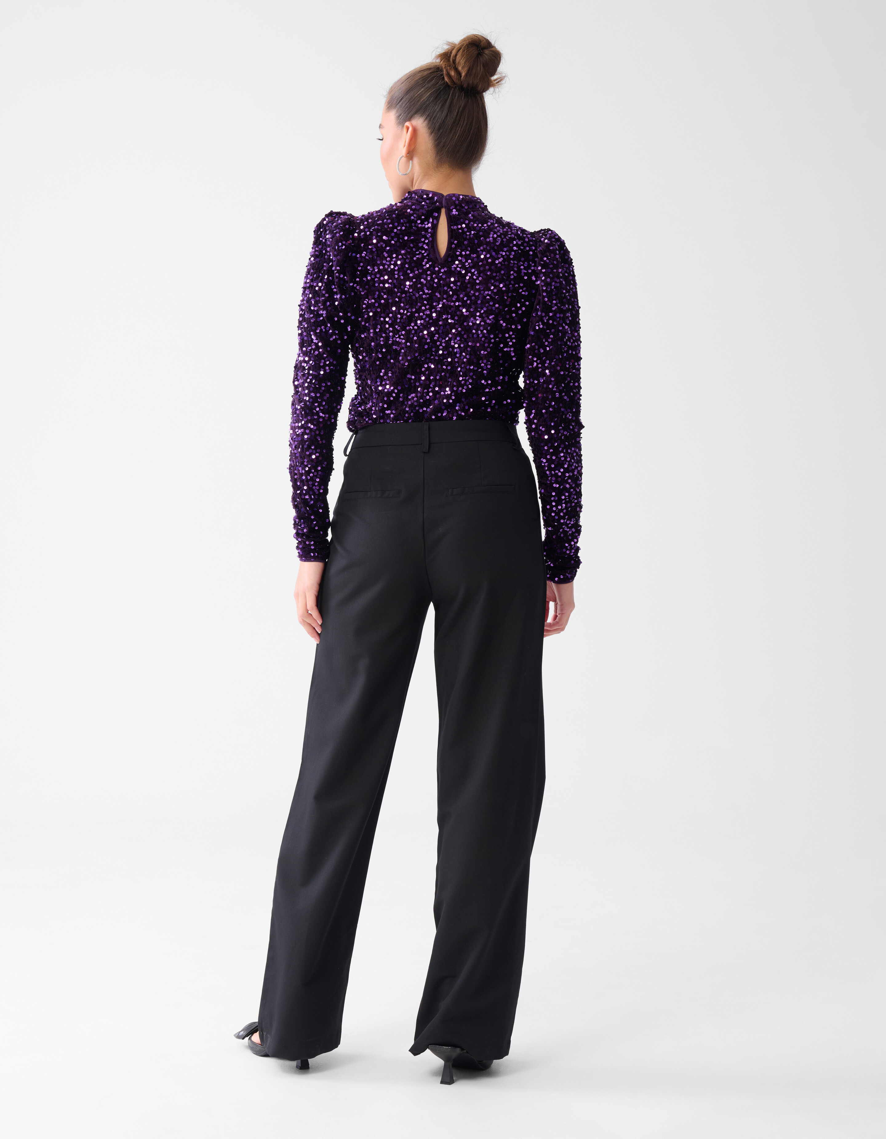 Samtpailletten Top Dunkelviolett SHOEBY WOMEN