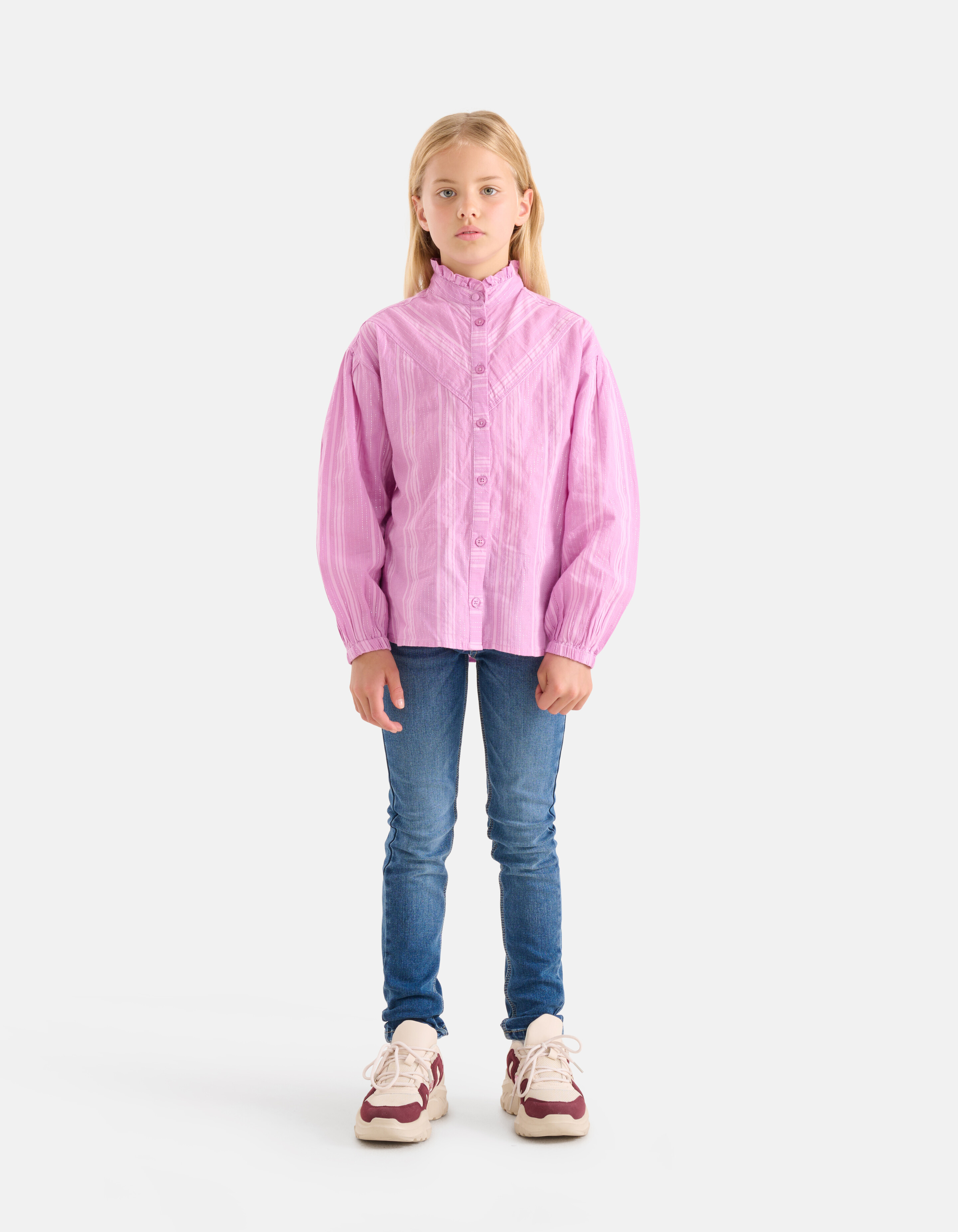 Gestreifte Lurexbluse Rosa SHOEBY GIRLS