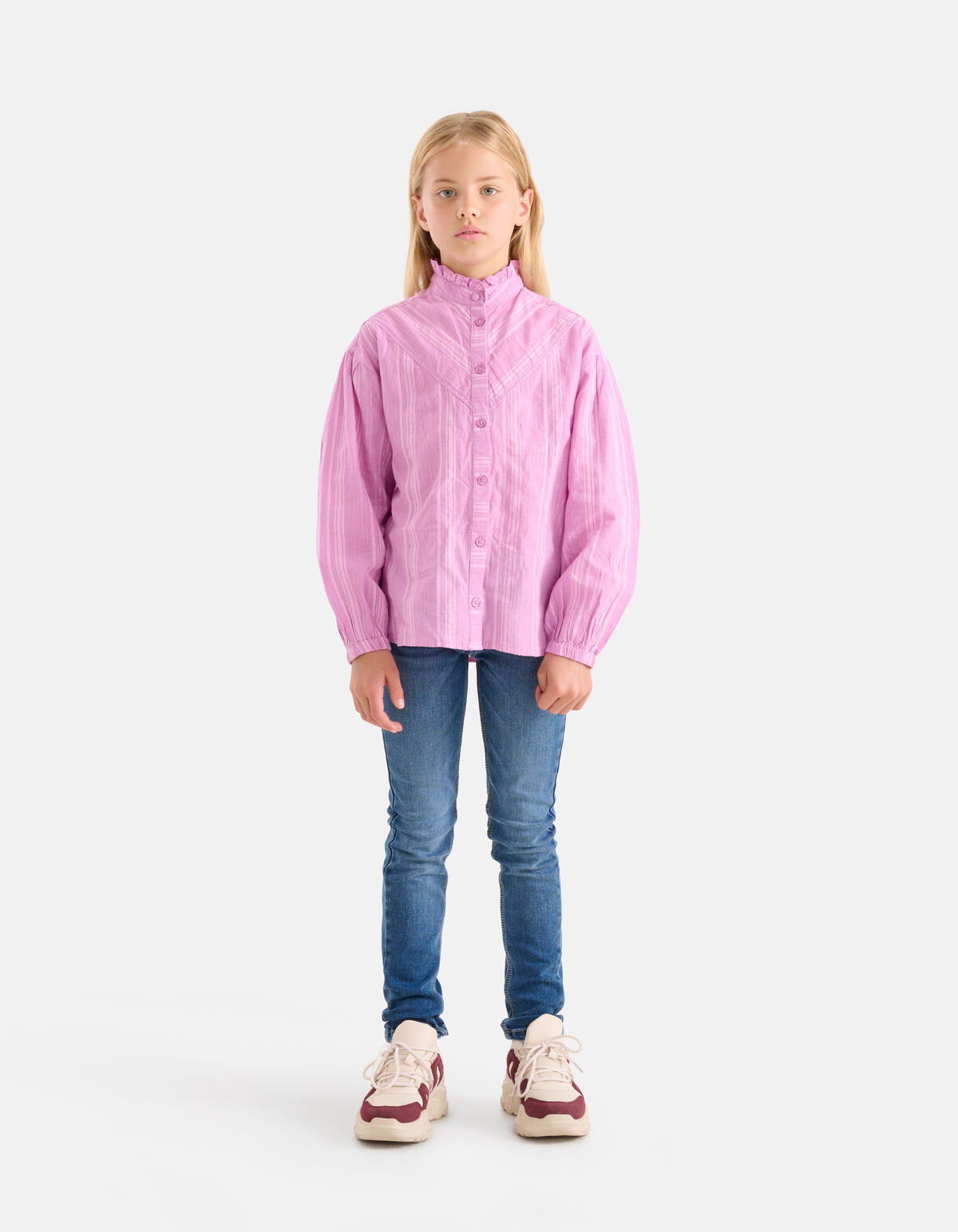 Gestreifte Lurexbluse Rosa SHOEBY GIRLS