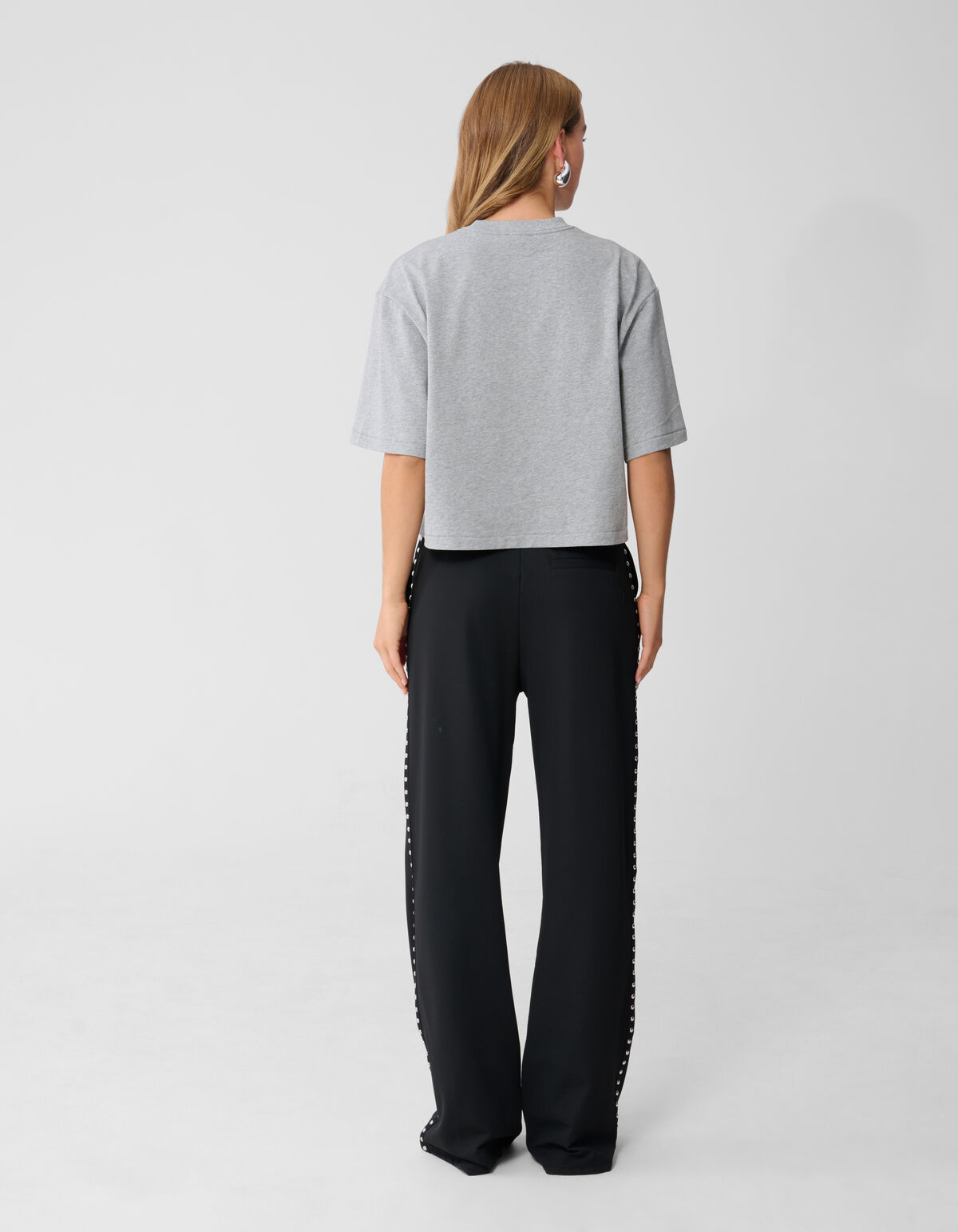 Cropped Boxy Fit T-Shirt Hellgrau SHOEBY WOMEN