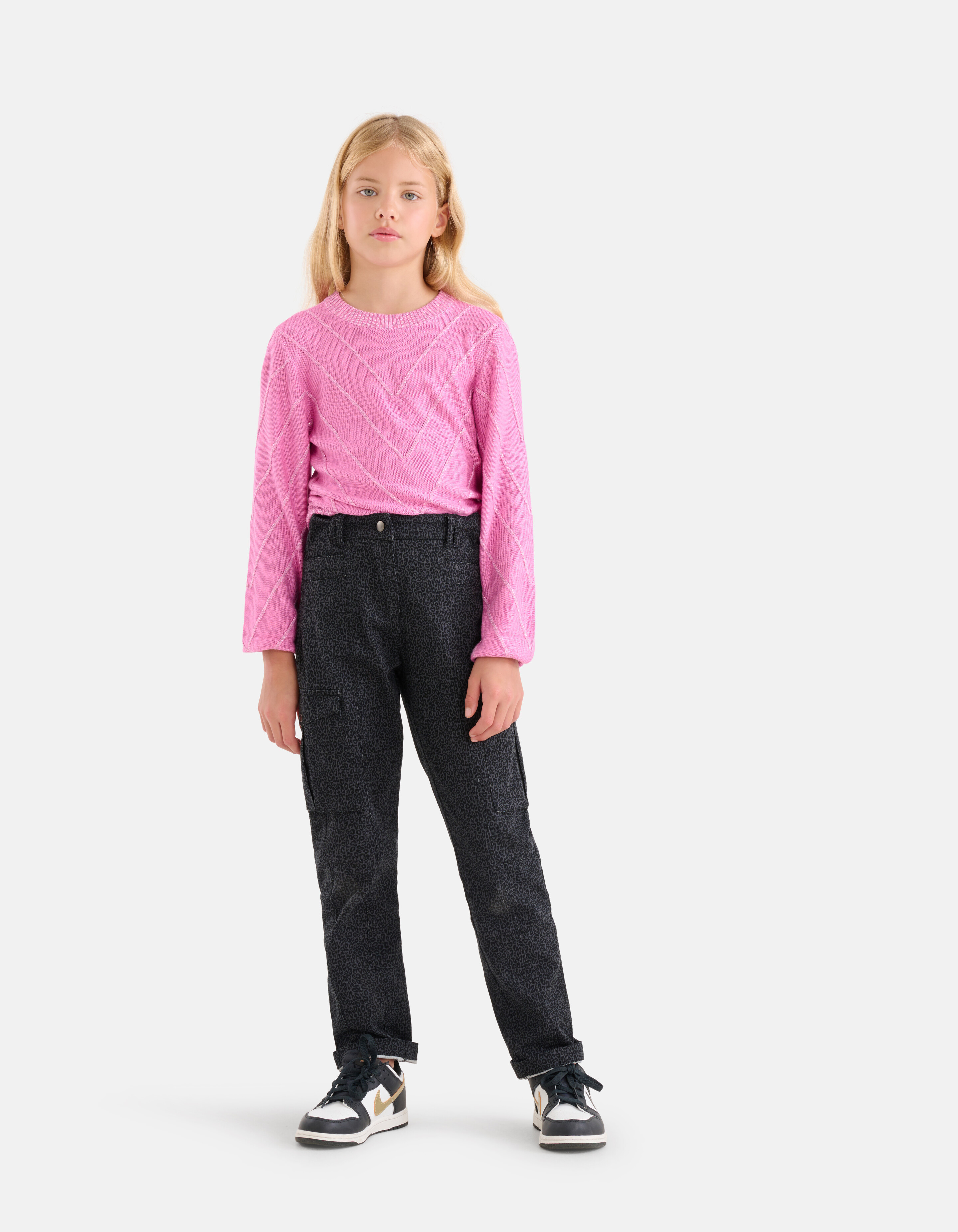 Cargo-Hose mit Leopardenmuster Dunkelgrau SHOEBY GIRLS