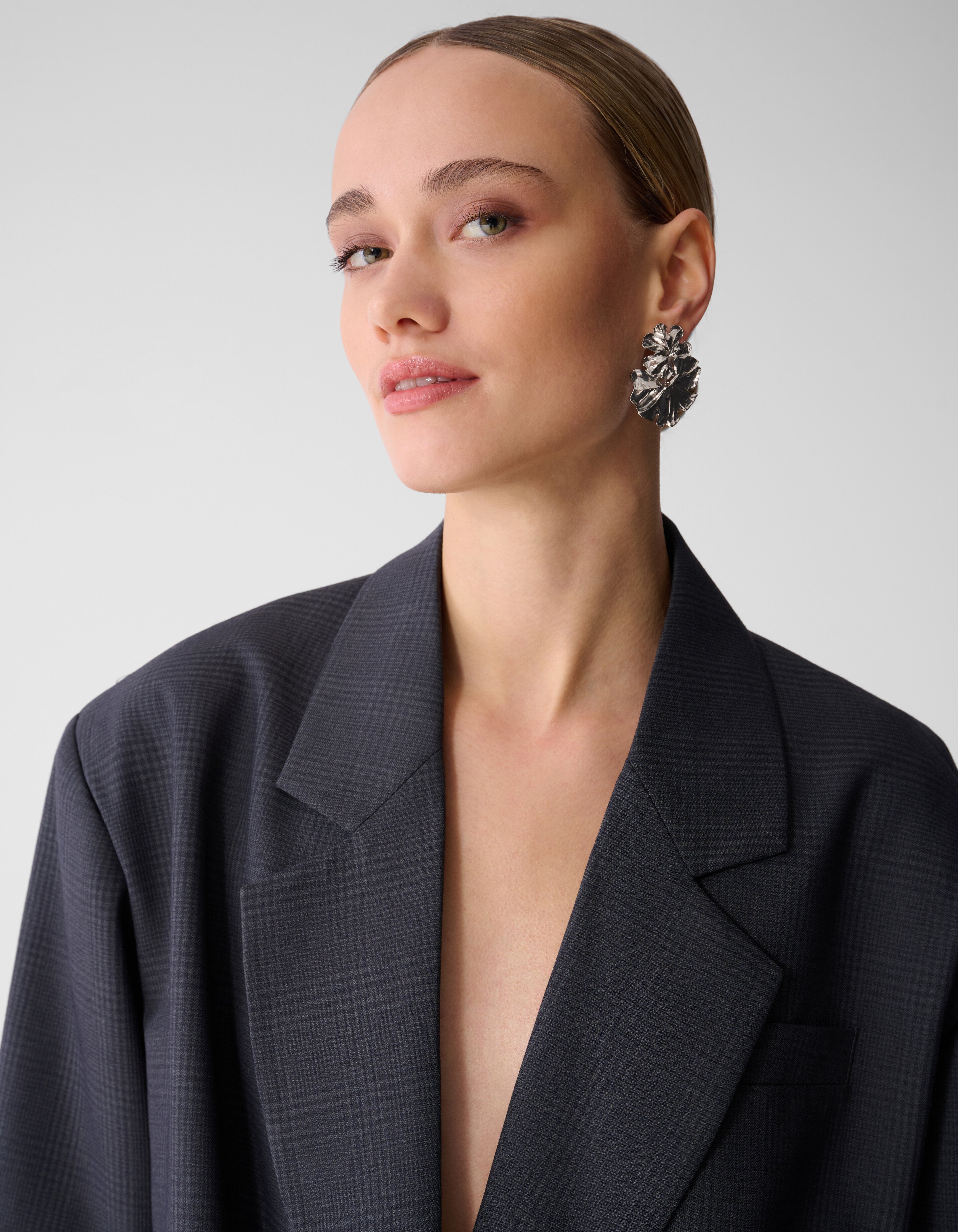 Oversized Karo-Blazer Dunkelgrau SHOEBY WOMEN