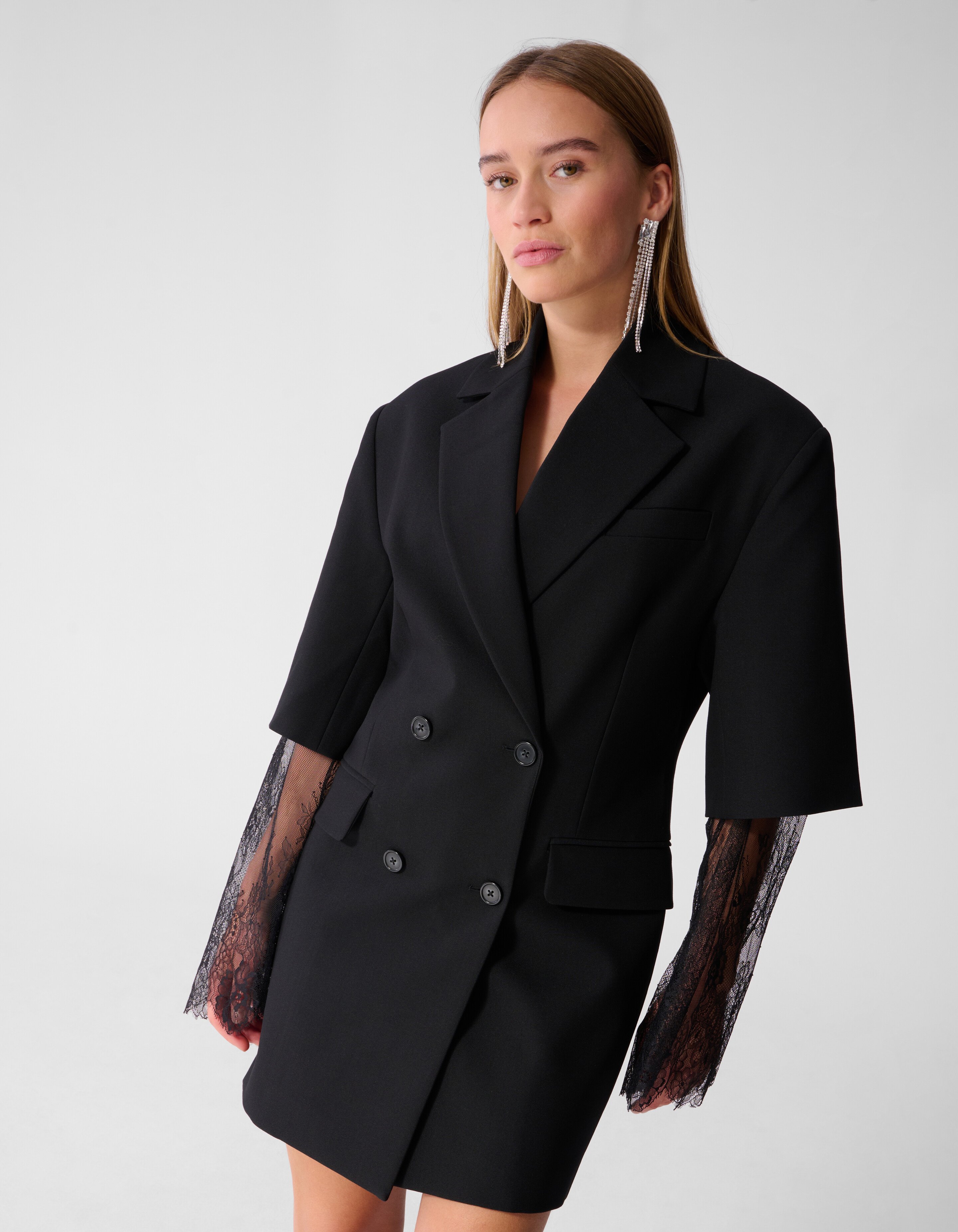 Blazerkleid Mit Spitze Schwarz SHOEBY WOMEN