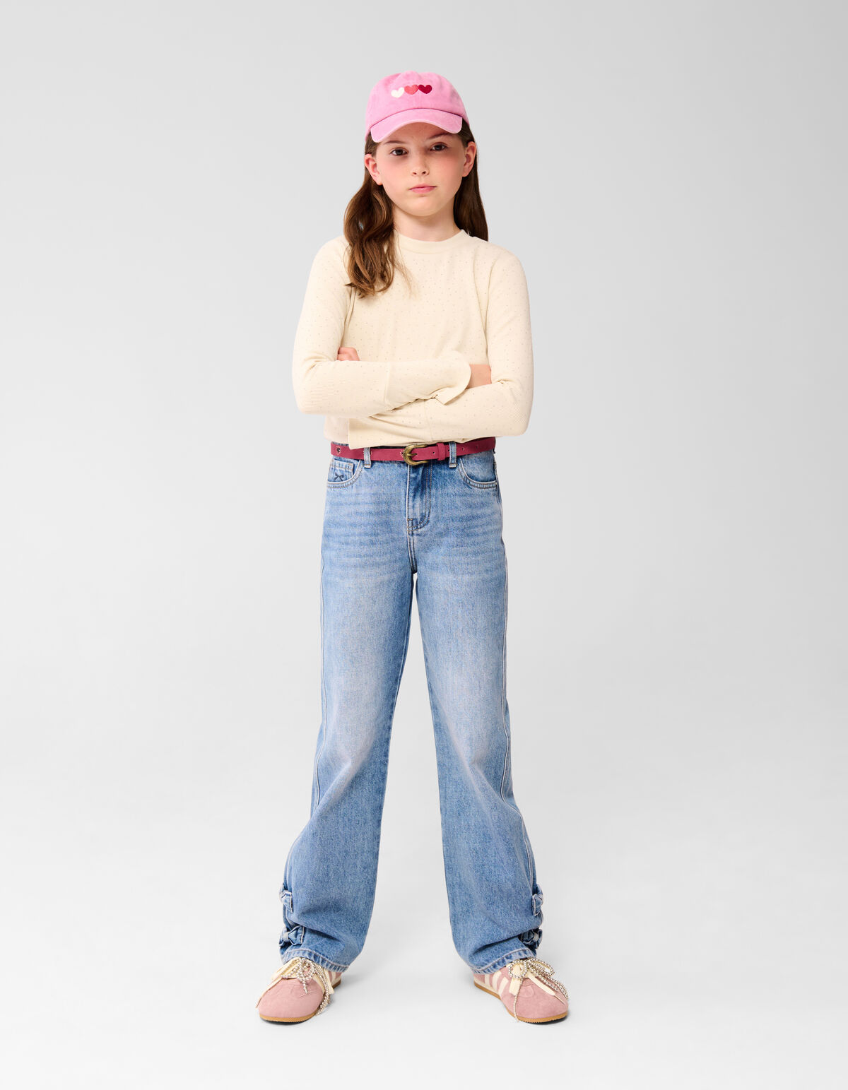Bow Straight Fit Jeans Blau SHOEBY GIRLS