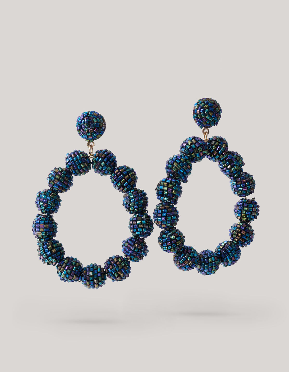 Beaded Oorbellen Donkerblauw SHOEBY ACCESSOIRES