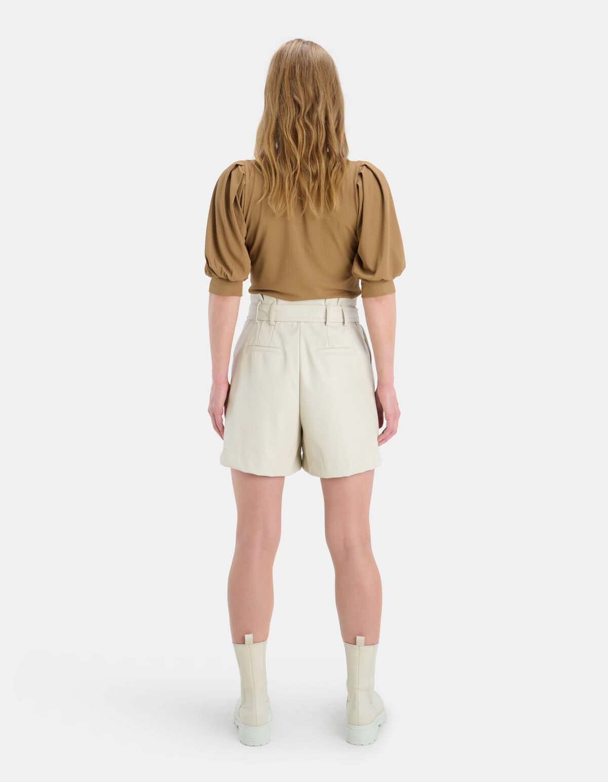 Rib Jersey V Ausschnitt T-Shirt EKSEPT