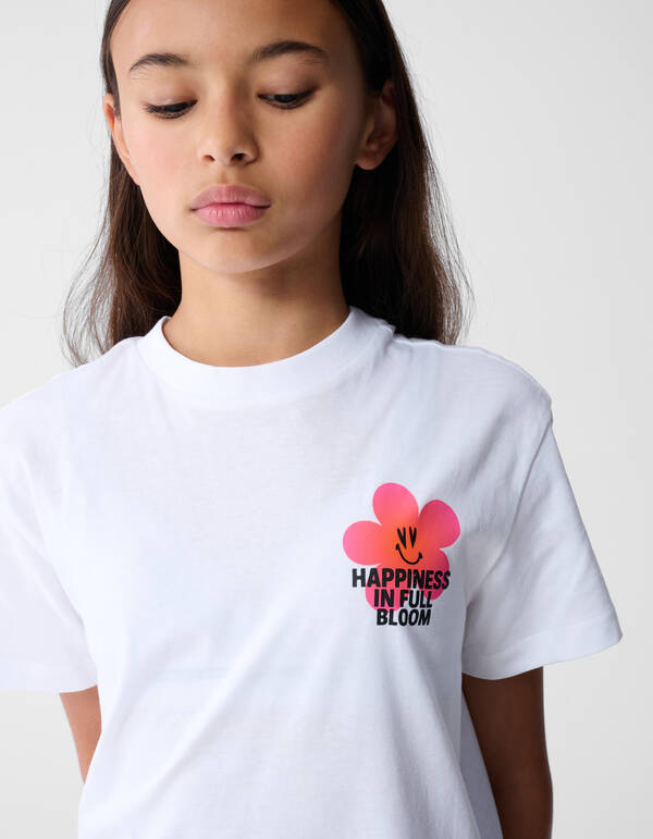 Happiness Artwork T-Shirt Wei&szlig; SHOEBY GIRLS