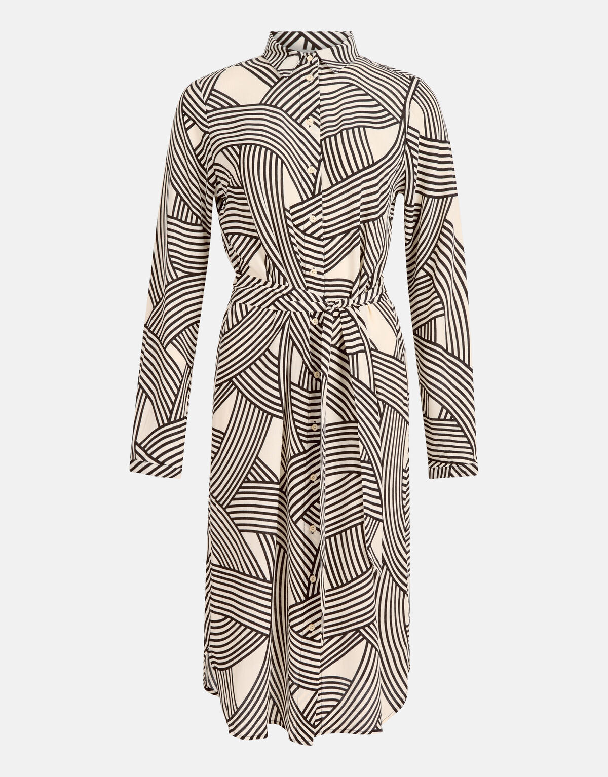 Printed Midi Jurk Gebroken Wit SHOEBY WOMEN