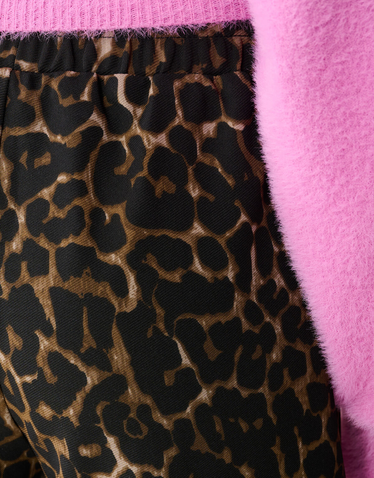 Sportliche Leopardenhose mit weitem Bein Braun SHOEBY GIRLS