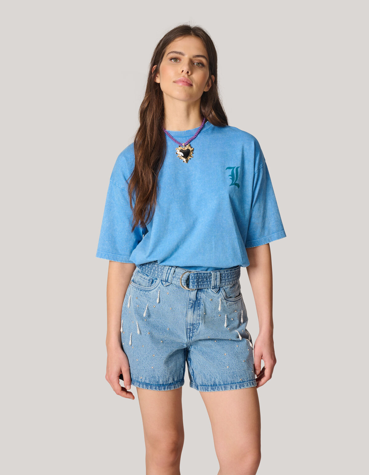 Verzierte Denim-Shorts von Lizzy SHOEBY WOMEN