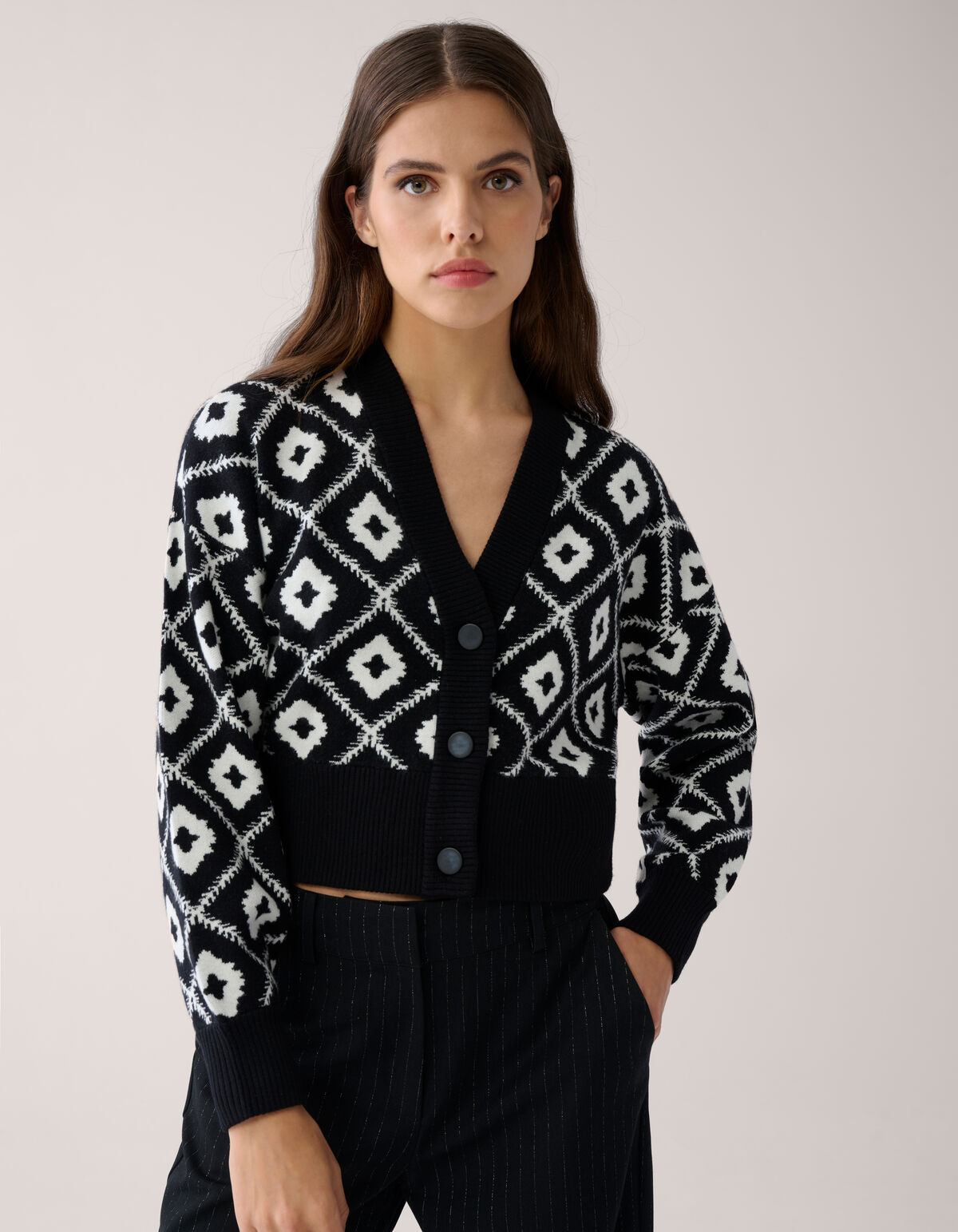 Grafische Strickjacke Schwarz von Mieke SHOEBY WOMEN