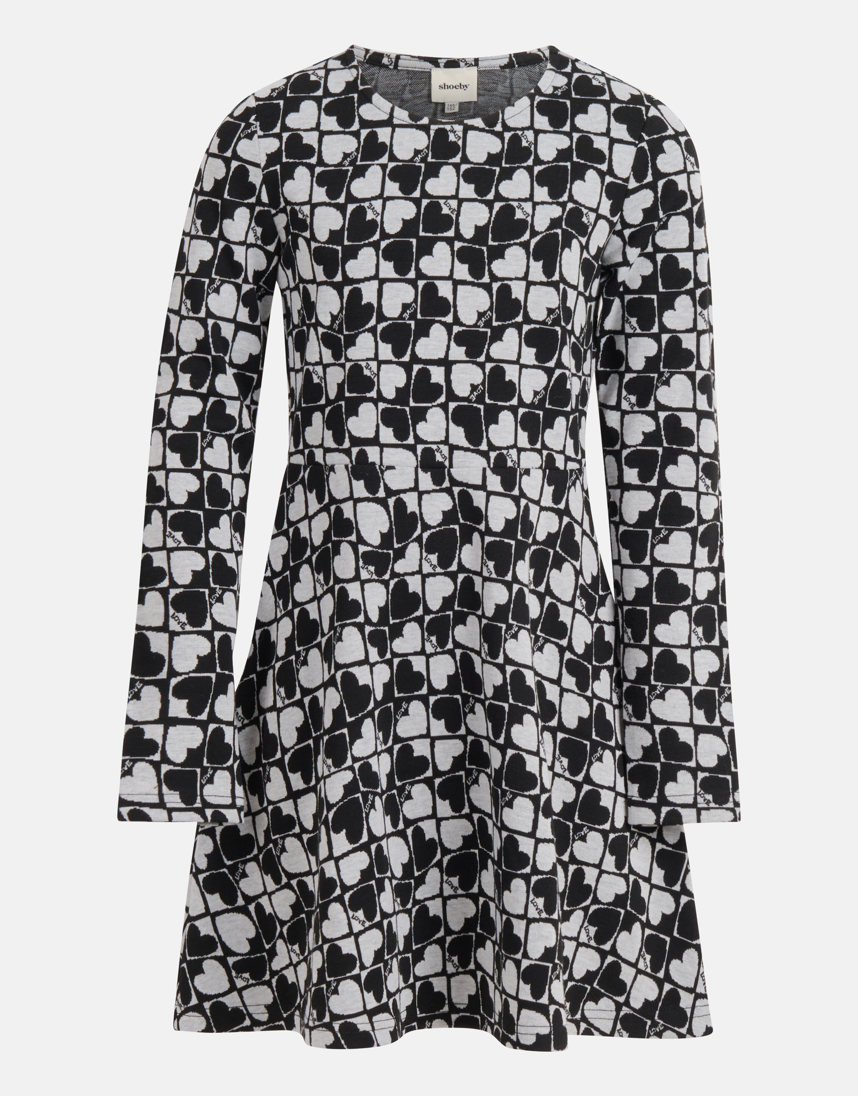 Bedrucktes Kleid Grau/Schwarz SHOEBY GIRLS