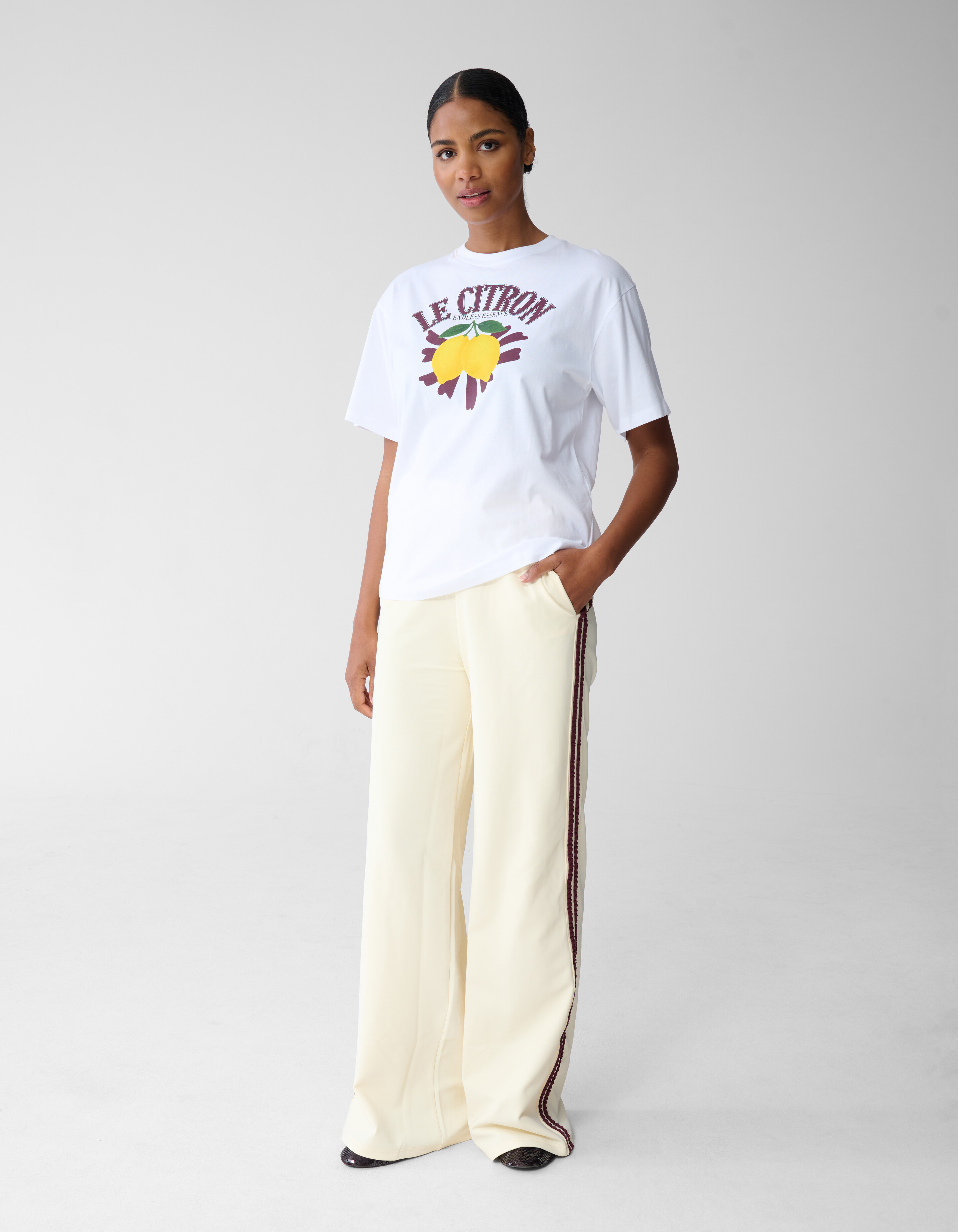 Übergrößen-T-Shirt mit Le Citron-Motiv Wit SHOEBY WOMEN
