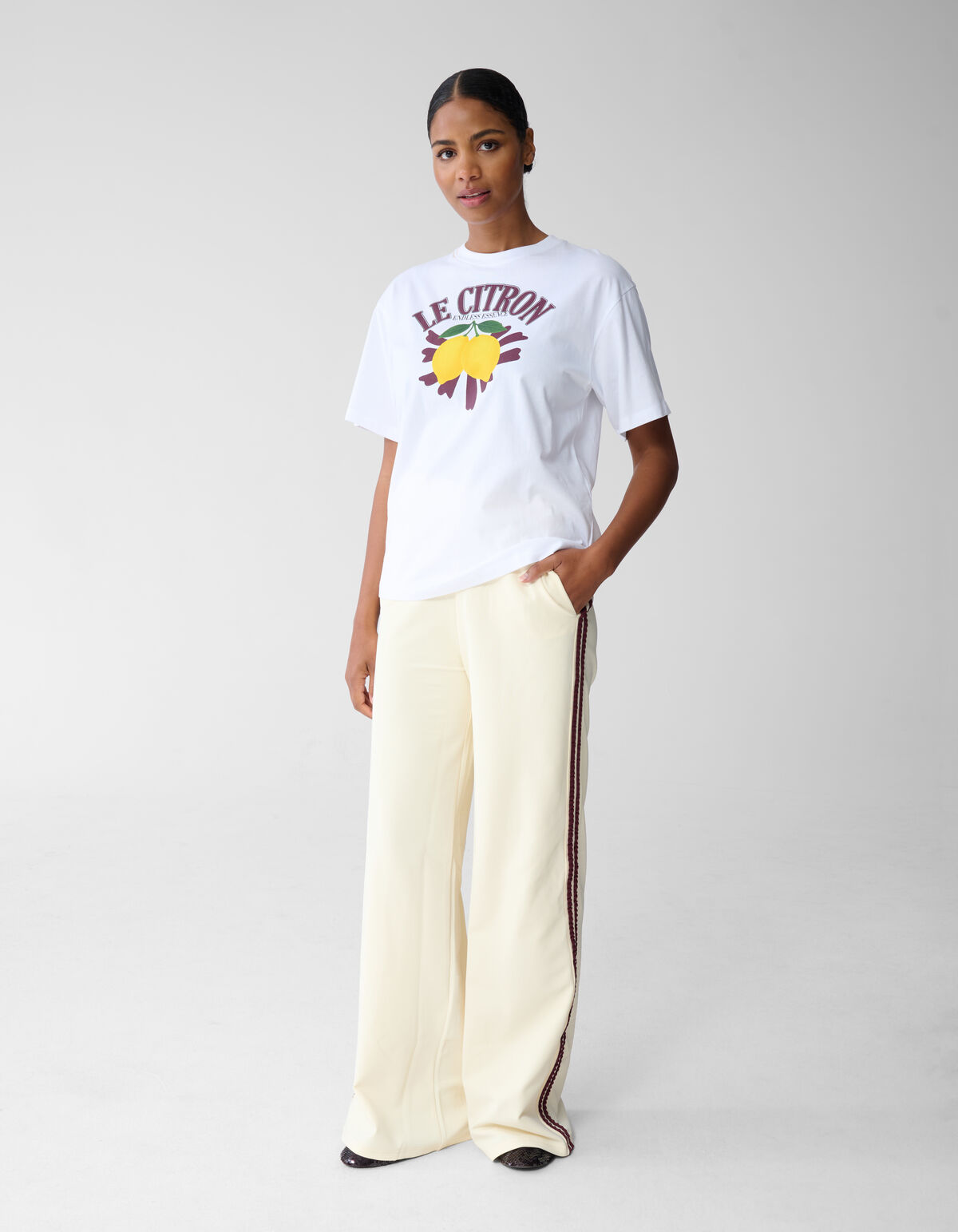 Übergrößen-T-Shirt mit Le Citron-Motiv Wit SHOEBY WOMEN