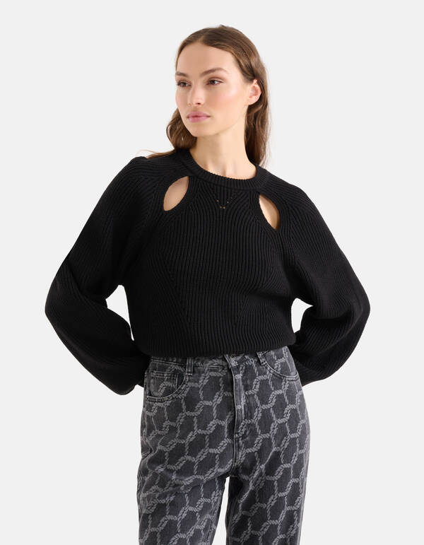 Ausgeschnittener Pullover Schwarz SHOEBY WOMEN