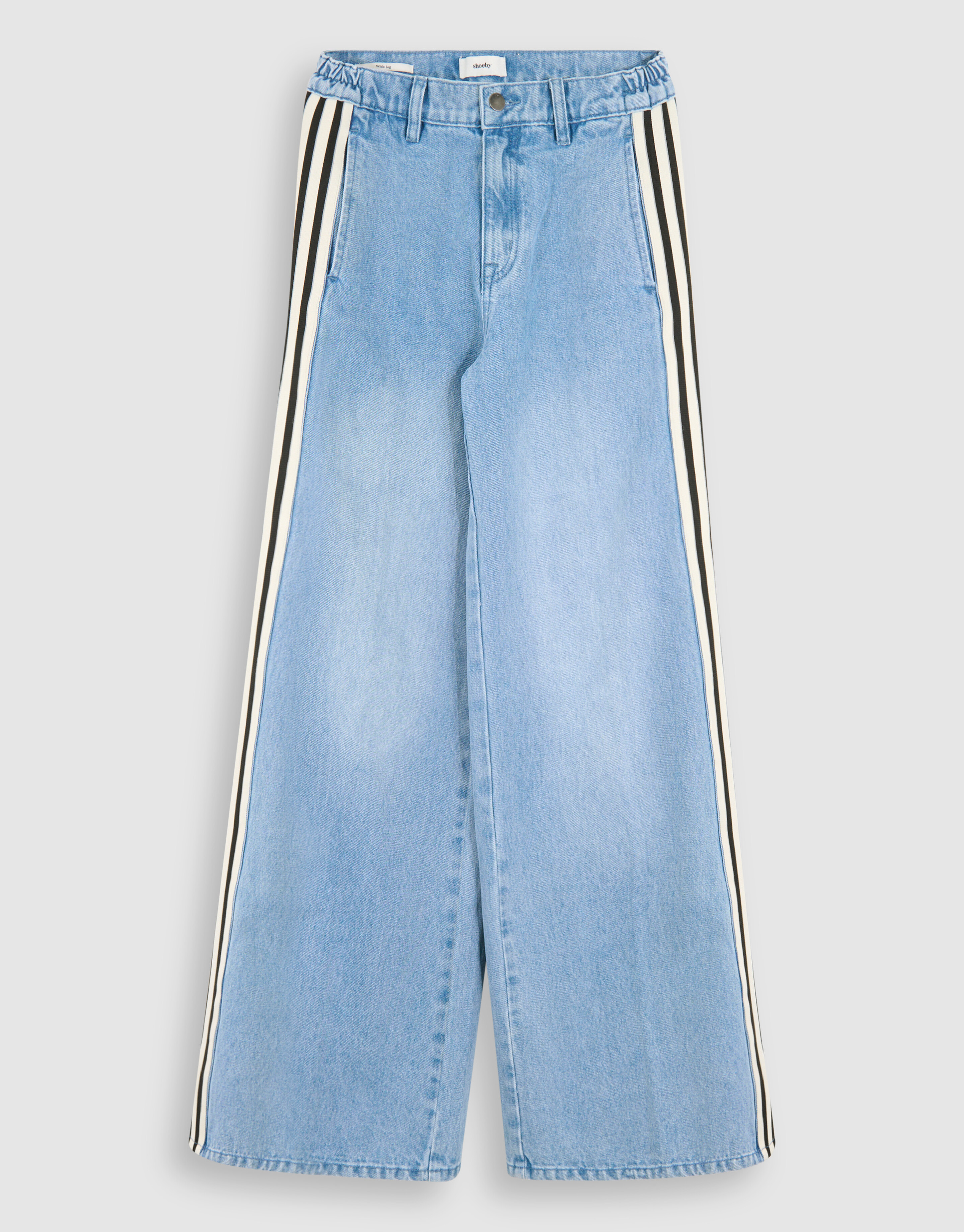 Sportliche Tape Wide Leg Fit Jeans Blau SHOEBY WOMEN