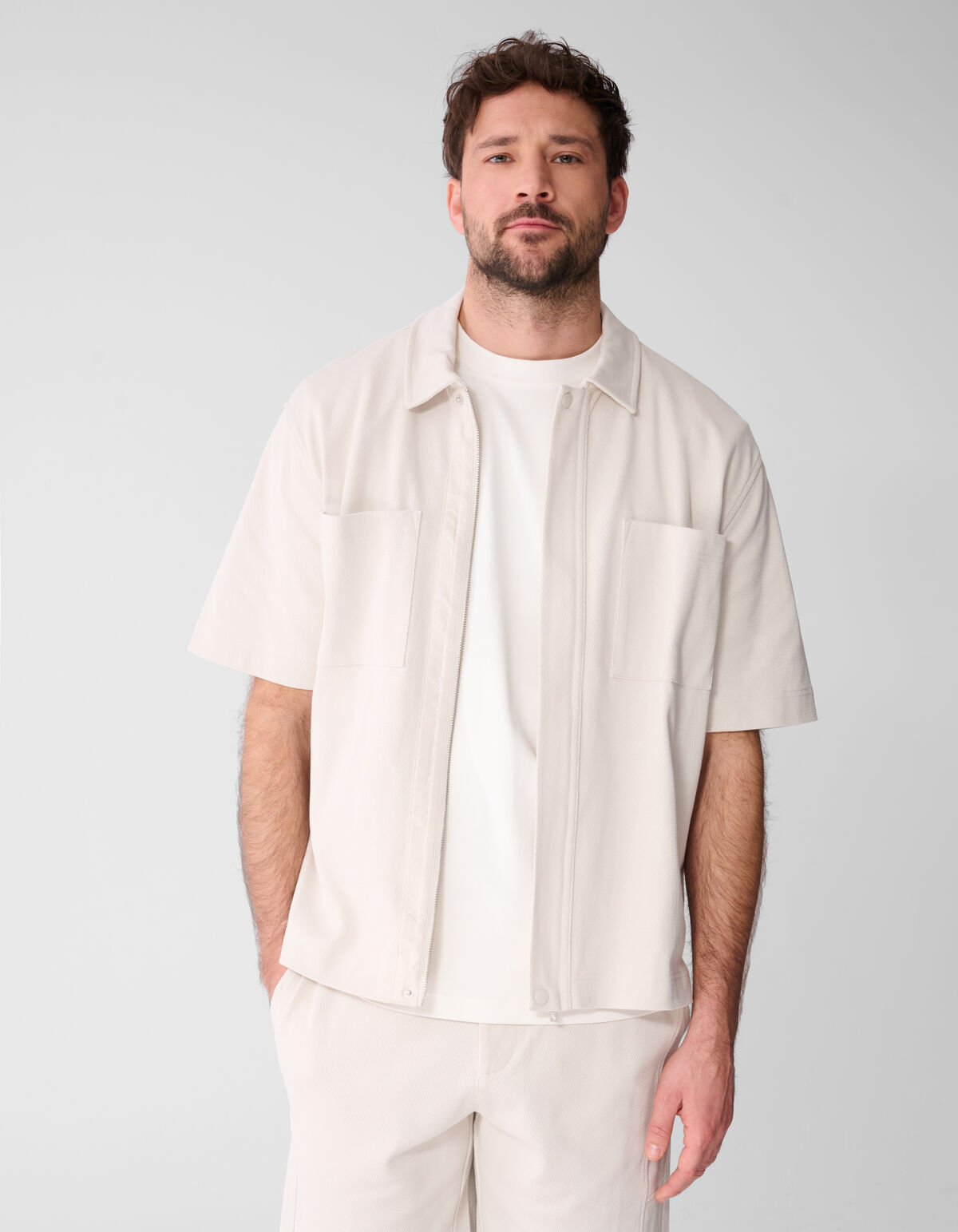 Zip Overshirt Hellgrau SHOEBY MEN