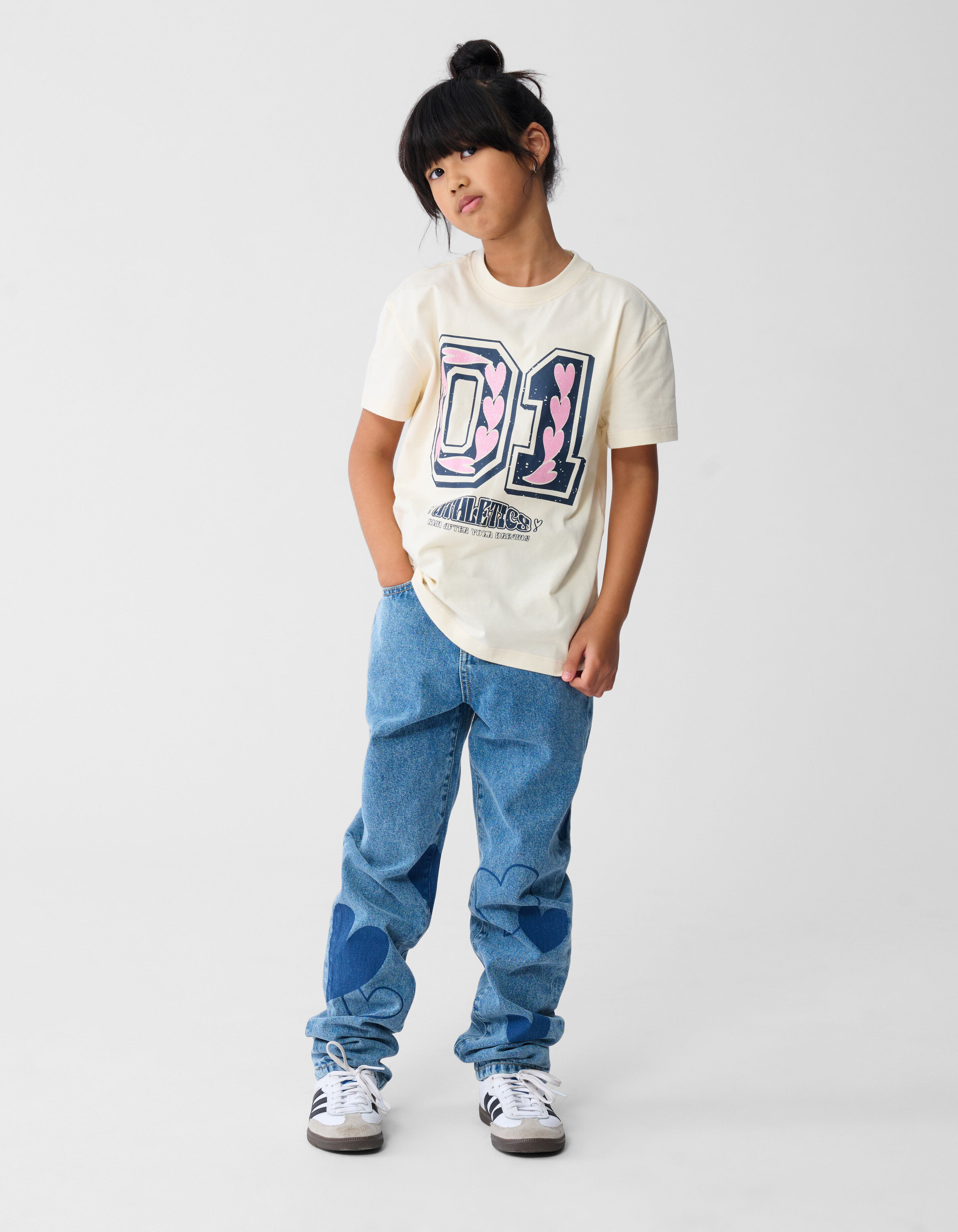 Athletics Artwork T-shirt Gebroken Wit SHOEBY GIRLS