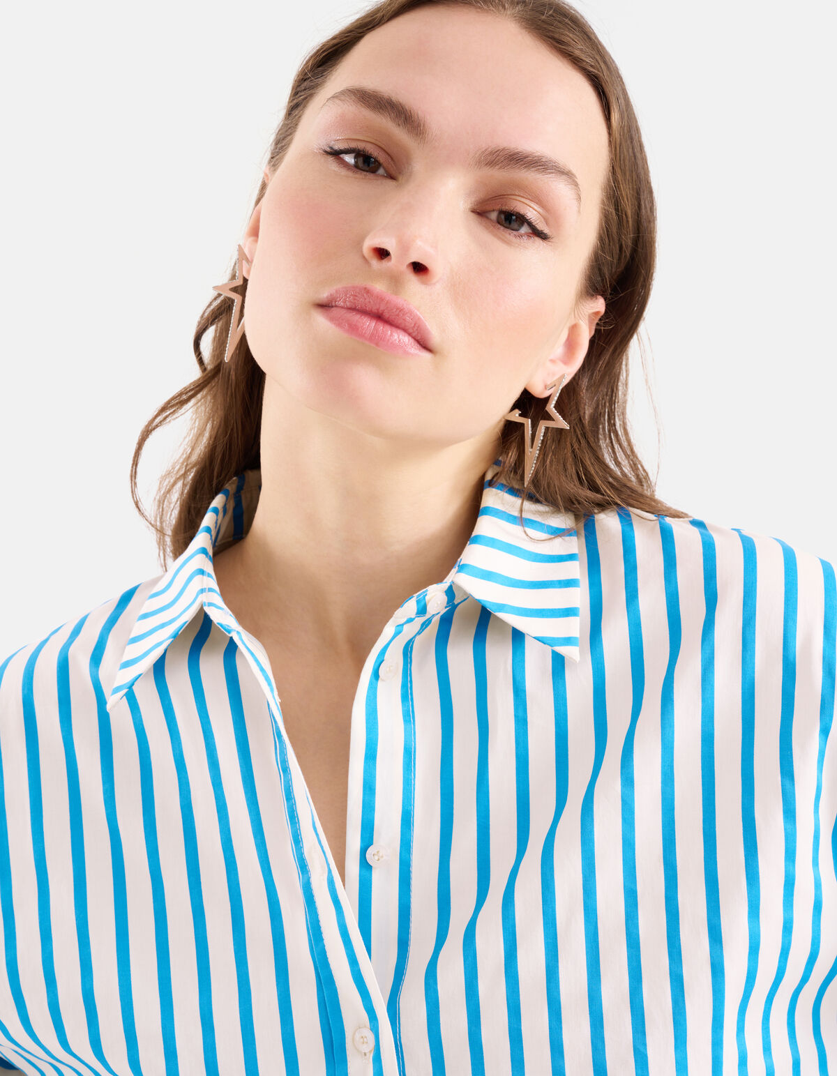 Nadelstreifenbluse Blau SHOEBY WOMEN
