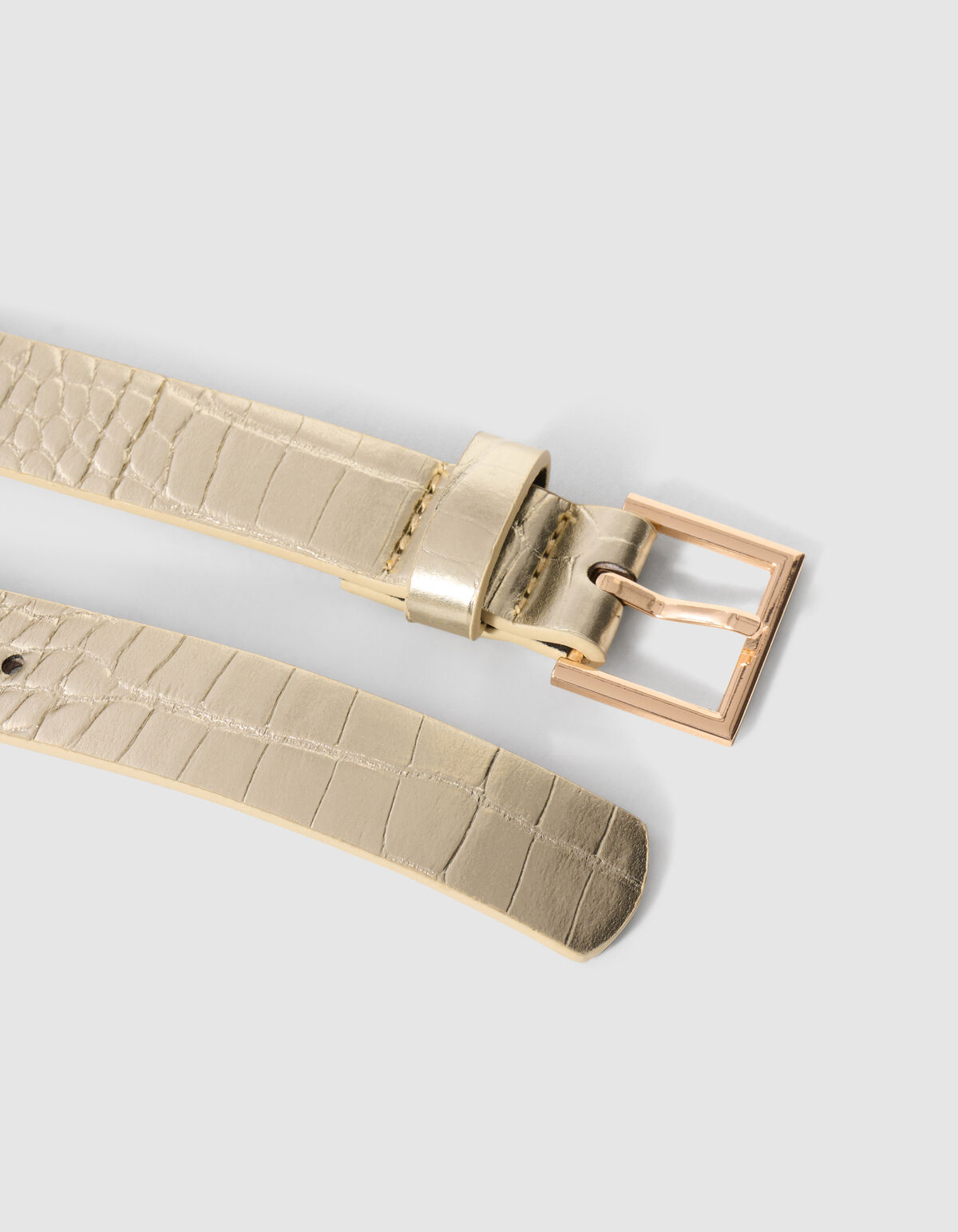 Metallischer Kroko-G&uuml;rtel Gold SHOEBY ACCESSOIRES