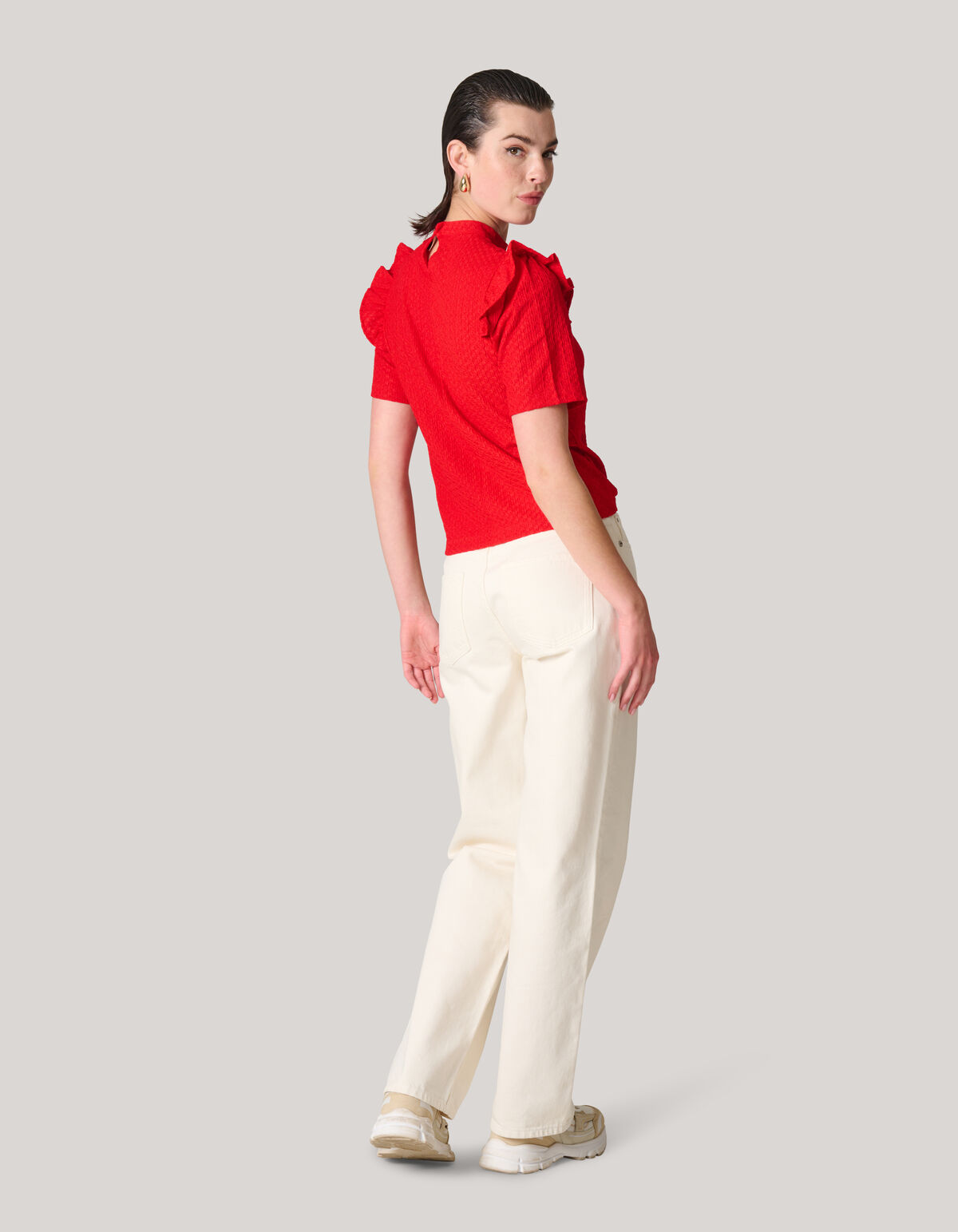 Crinkle R&uuml;schen Top Rot SHOEBY WOMEN