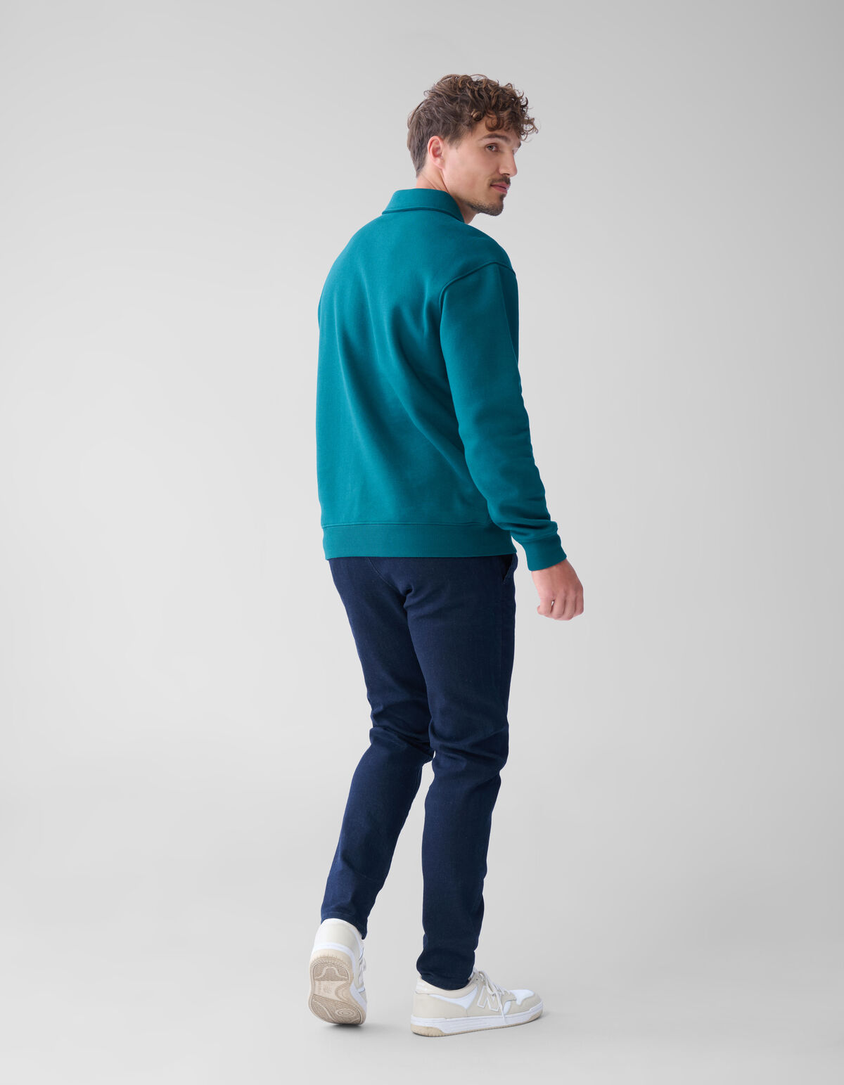 Zip Badge Pullover Dunkelgrün SHOEBY MEN