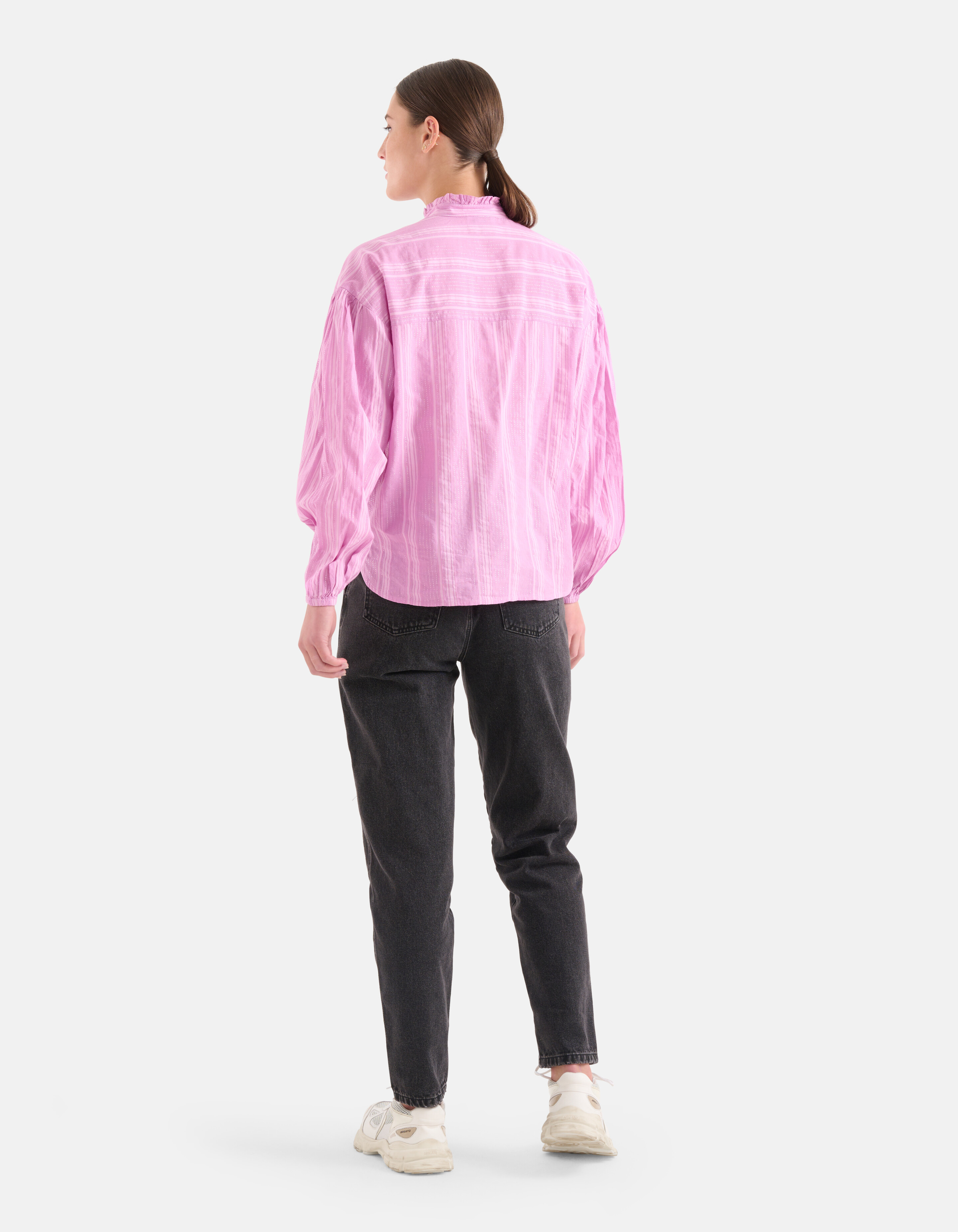 Gestreifte Lurexbluse Rosa SHOEBY WOMEN