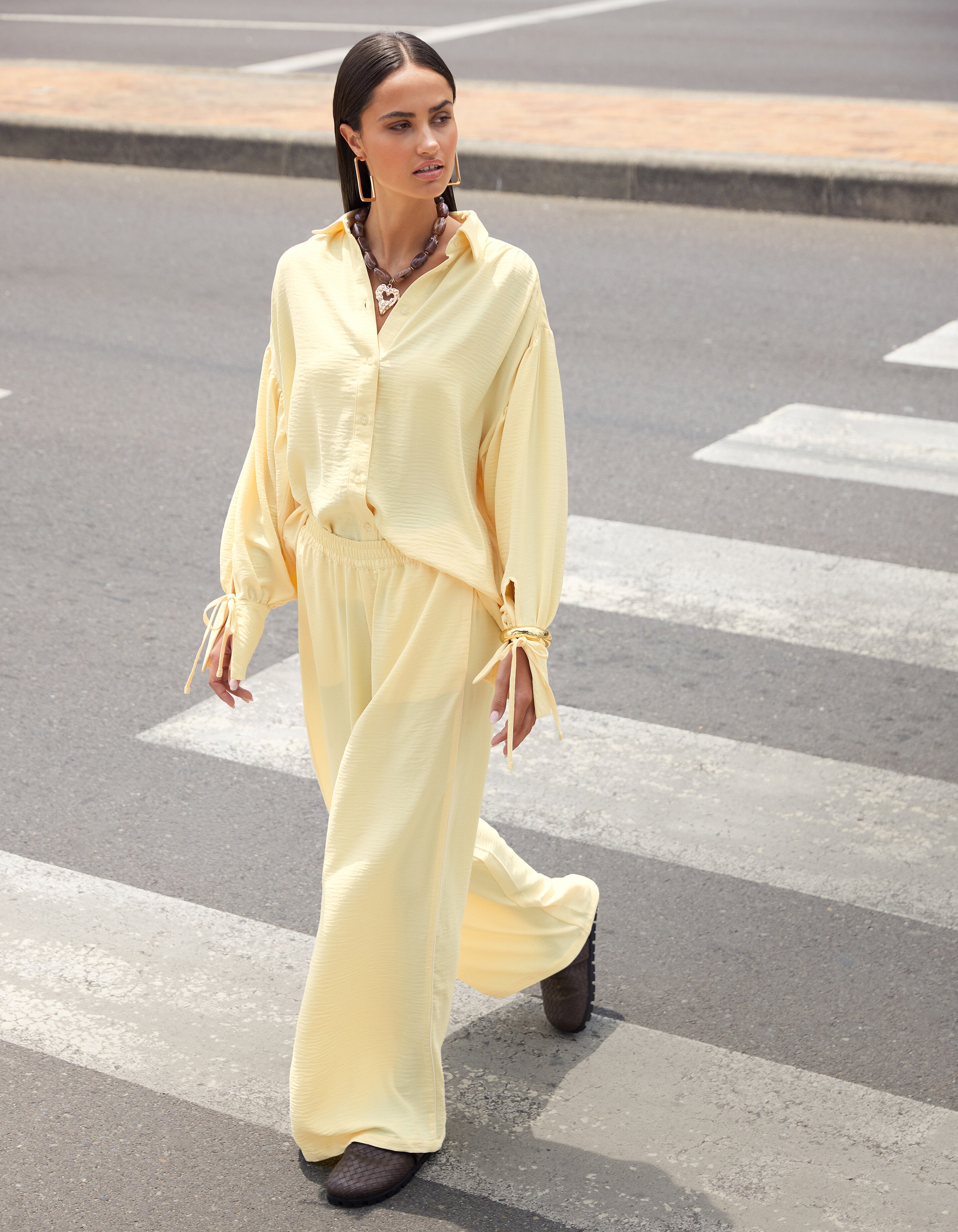 Twist Wide Leg Fit Hose Hellgelb SHOEBY WOMEN