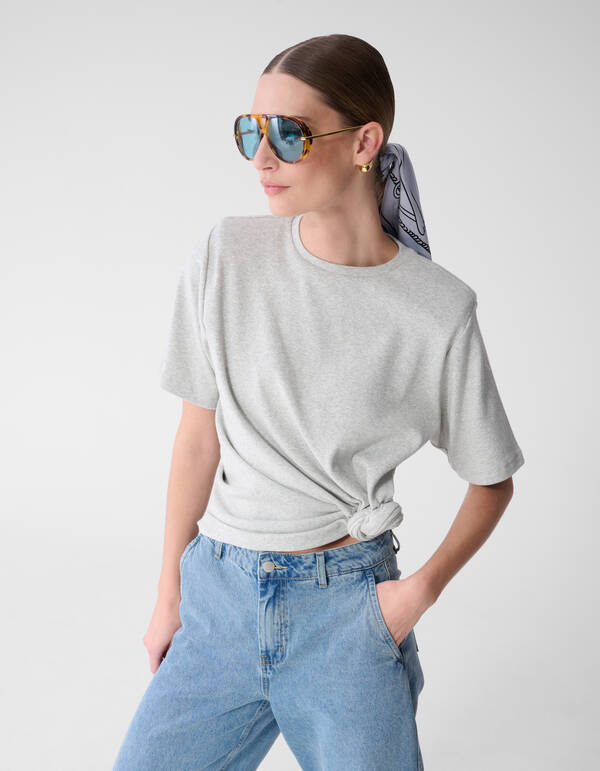 Knoten T-Shirt Hellgrau Von Mieke SHOEBY WOMEN
