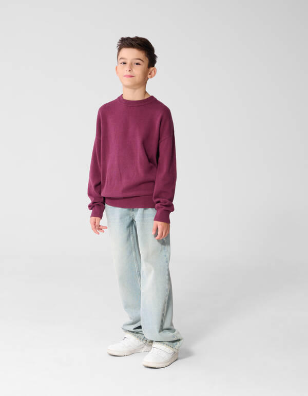 Oversized Strickpullover Dunkelrot SHOEBY BOYS