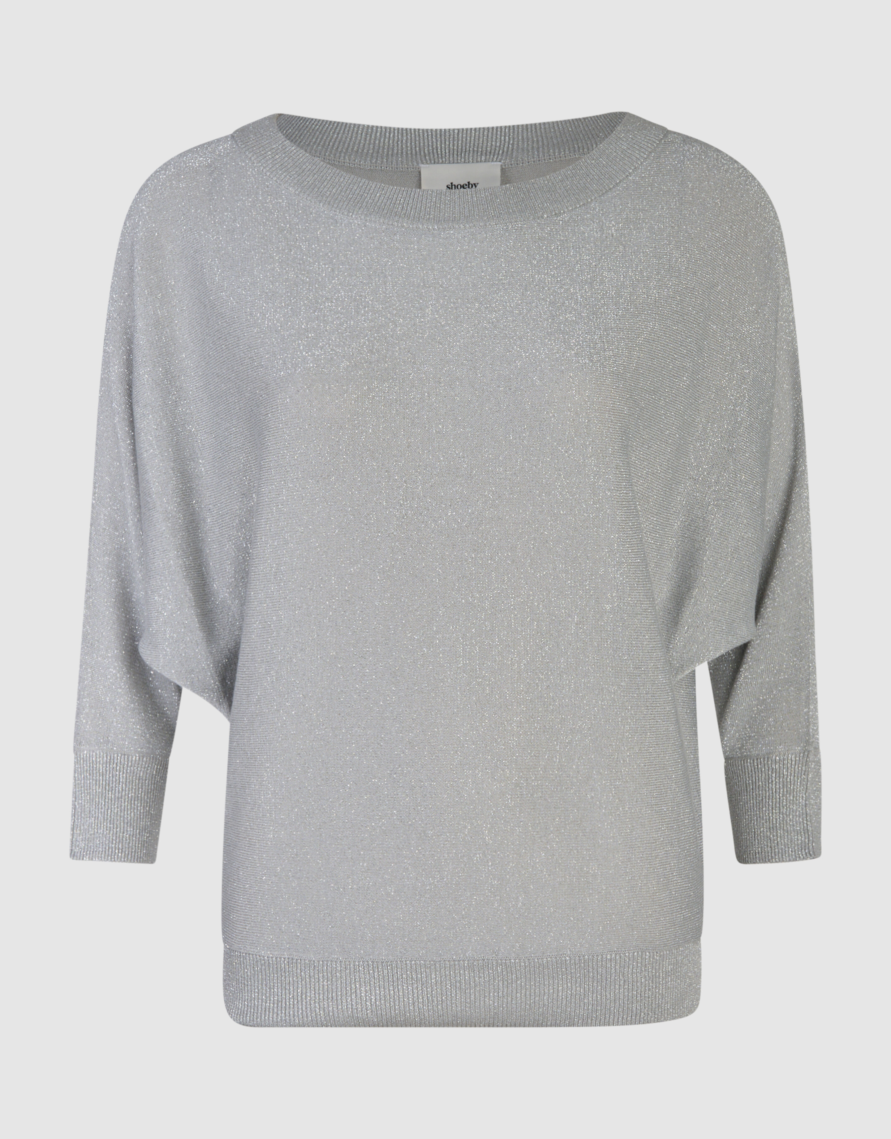 Glitzer Fledermaus Pullover Hellgrau SHOEBY WOMEN