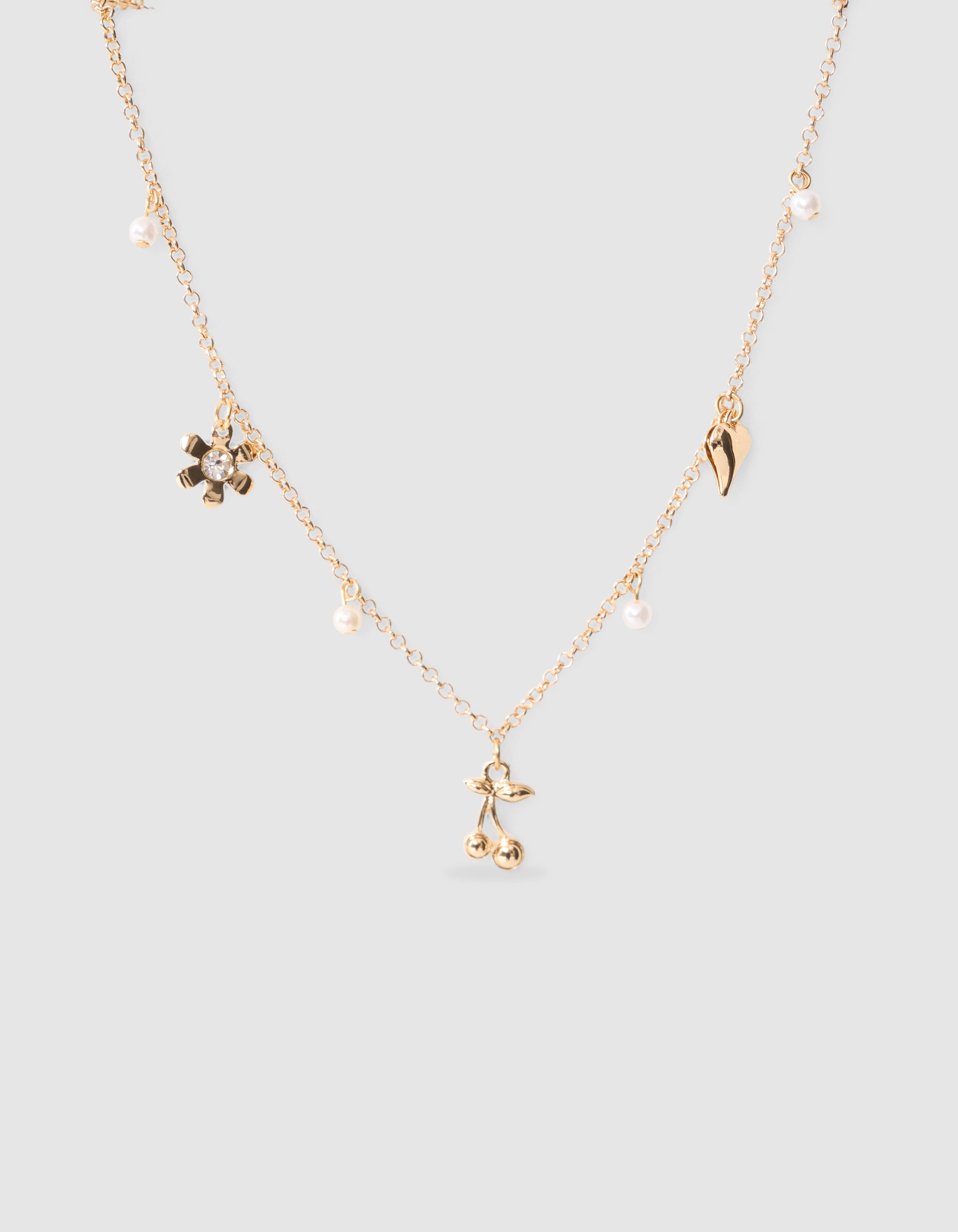 Perlenanhänger-Halskette Gold SHOEBY ACCESSOIRES