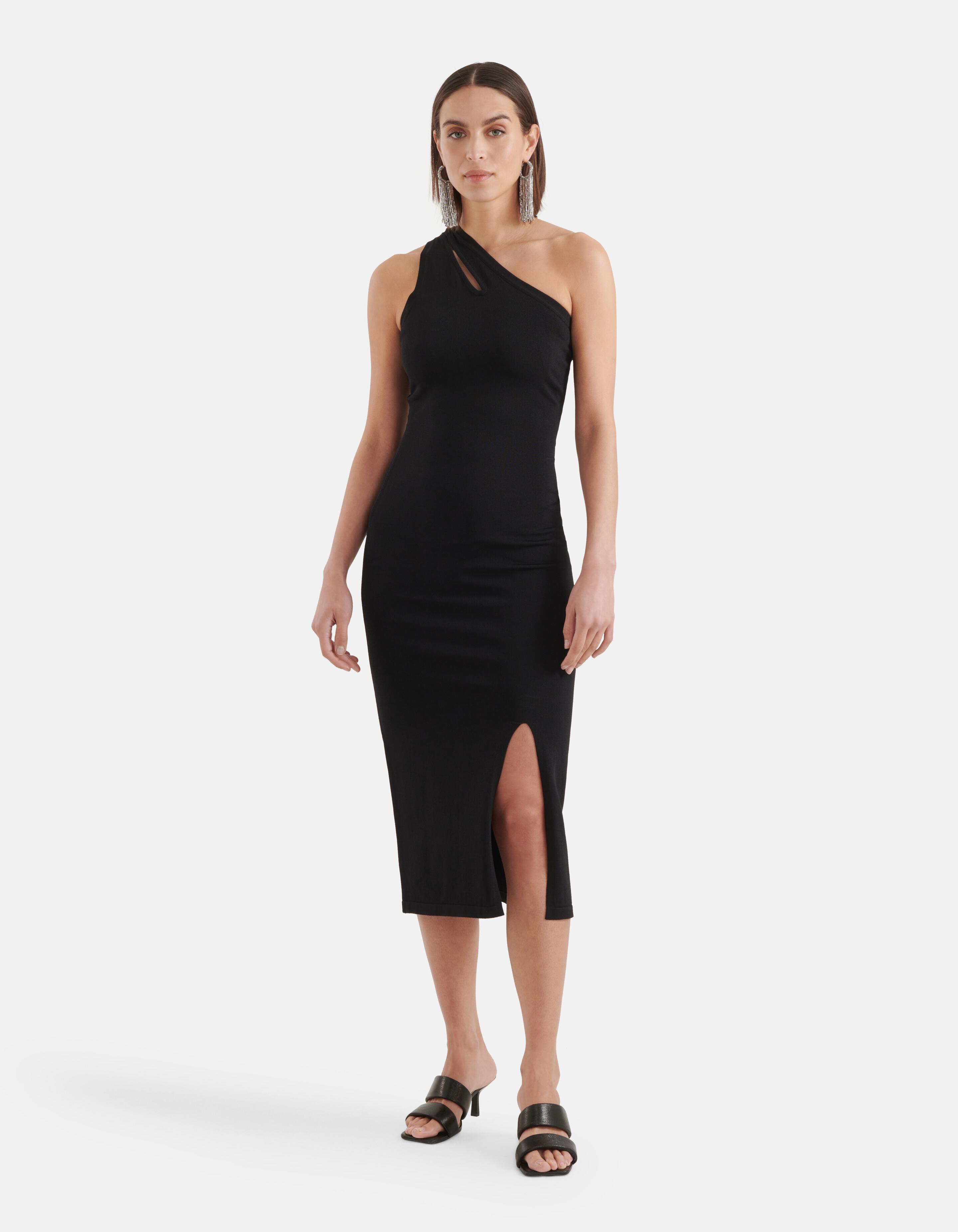 Asymmetrisches ausgeschnittenes Kleid Schwarz SHOEBY WOMEN