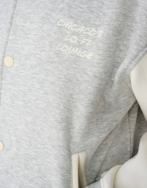 Varsity Bomber Sweatjacke Hellgrau SHOEBY BOYS