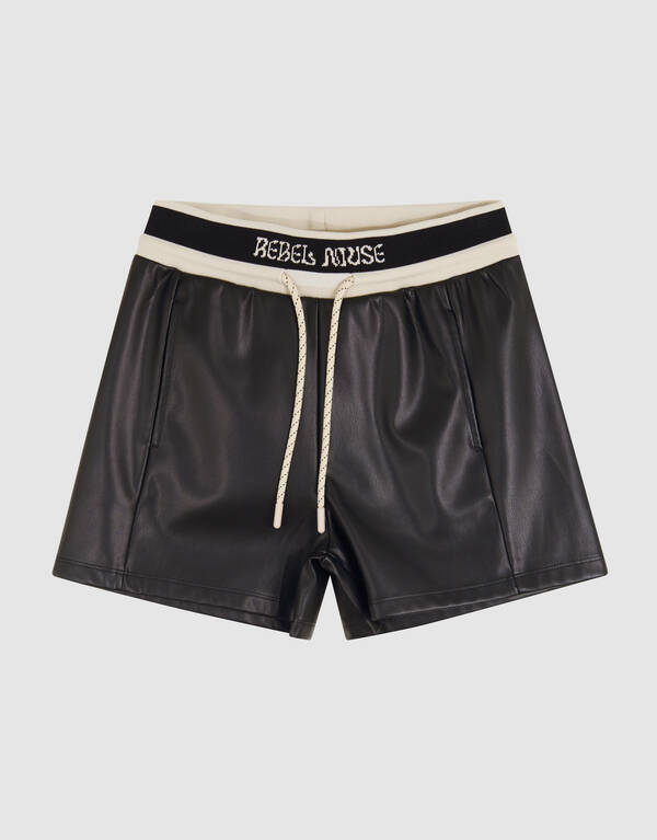 Vegane Lederhose Sportlich Schwarz SHOEBY GIRLS