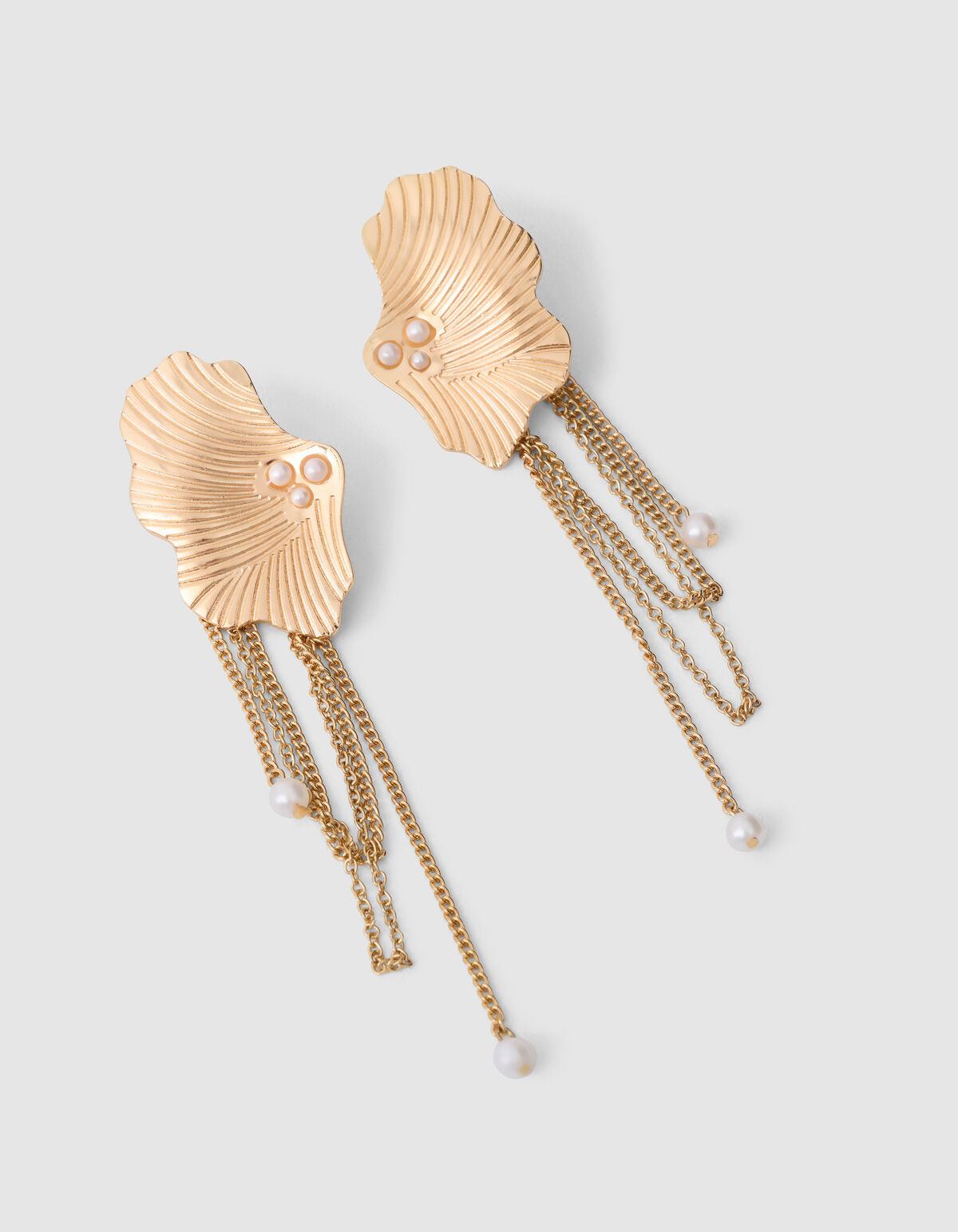 Blattketten-Ohrringe Gold SHOEBY ACCESSOIRES