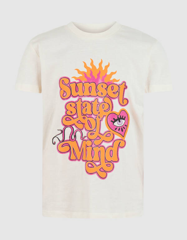 Glitter Artwork T-shirt Off White SHOEBY GIRLS