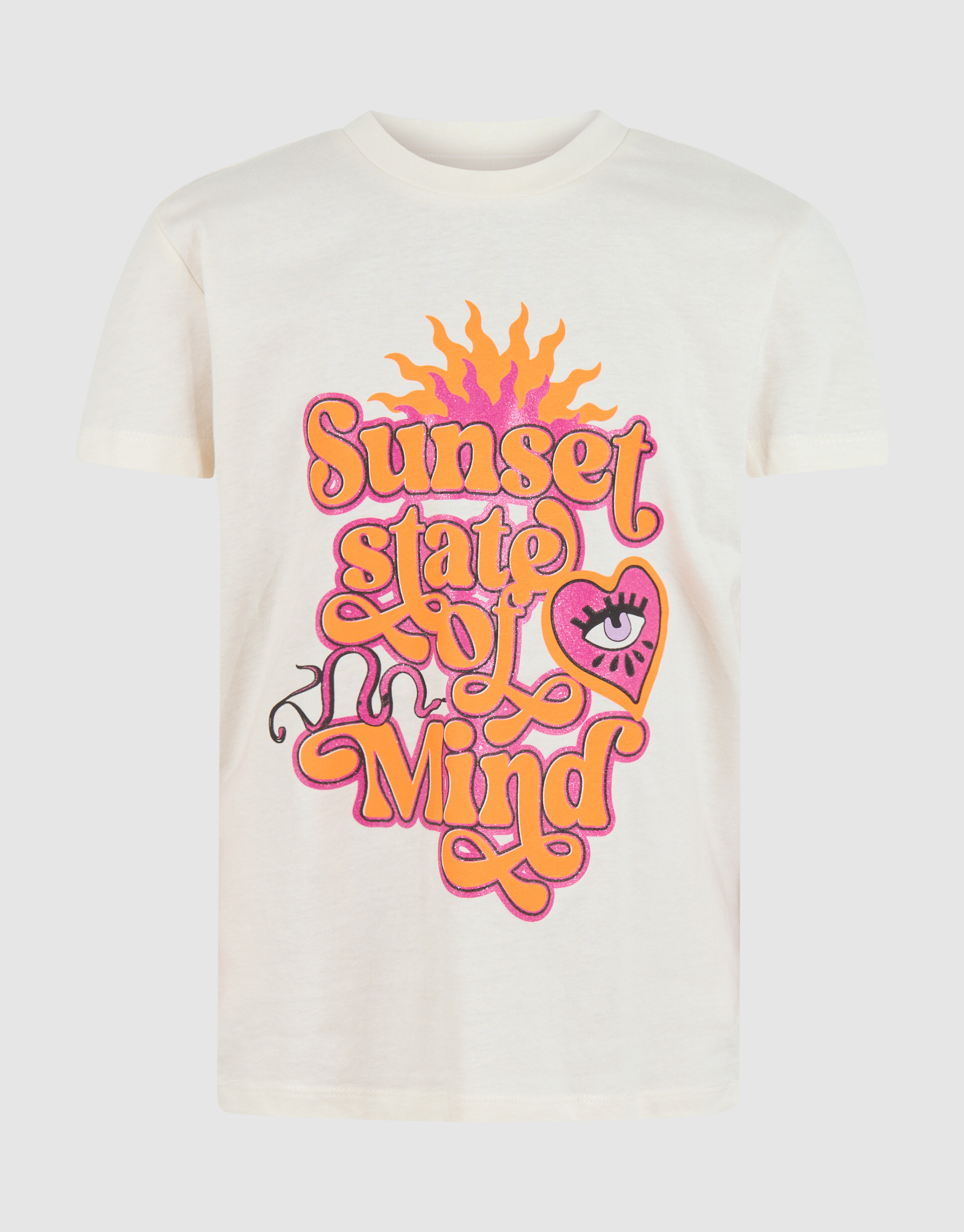 Glitter Artwork T-shirt Off White SHOEBY GIRLS
