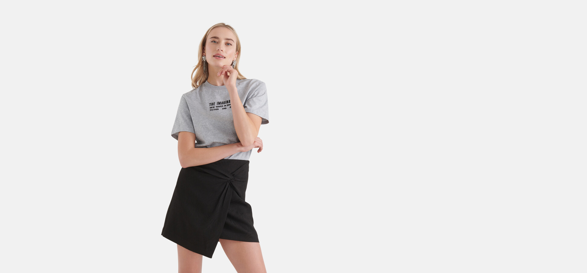 Mini Artwork T-Shirt Hellgrau SHOEBY WOMEN