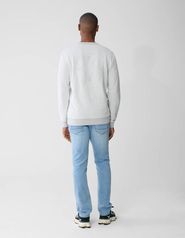 Pullover mit gepr&auml;gtem Logo Hellgrau SHOEBY MEN