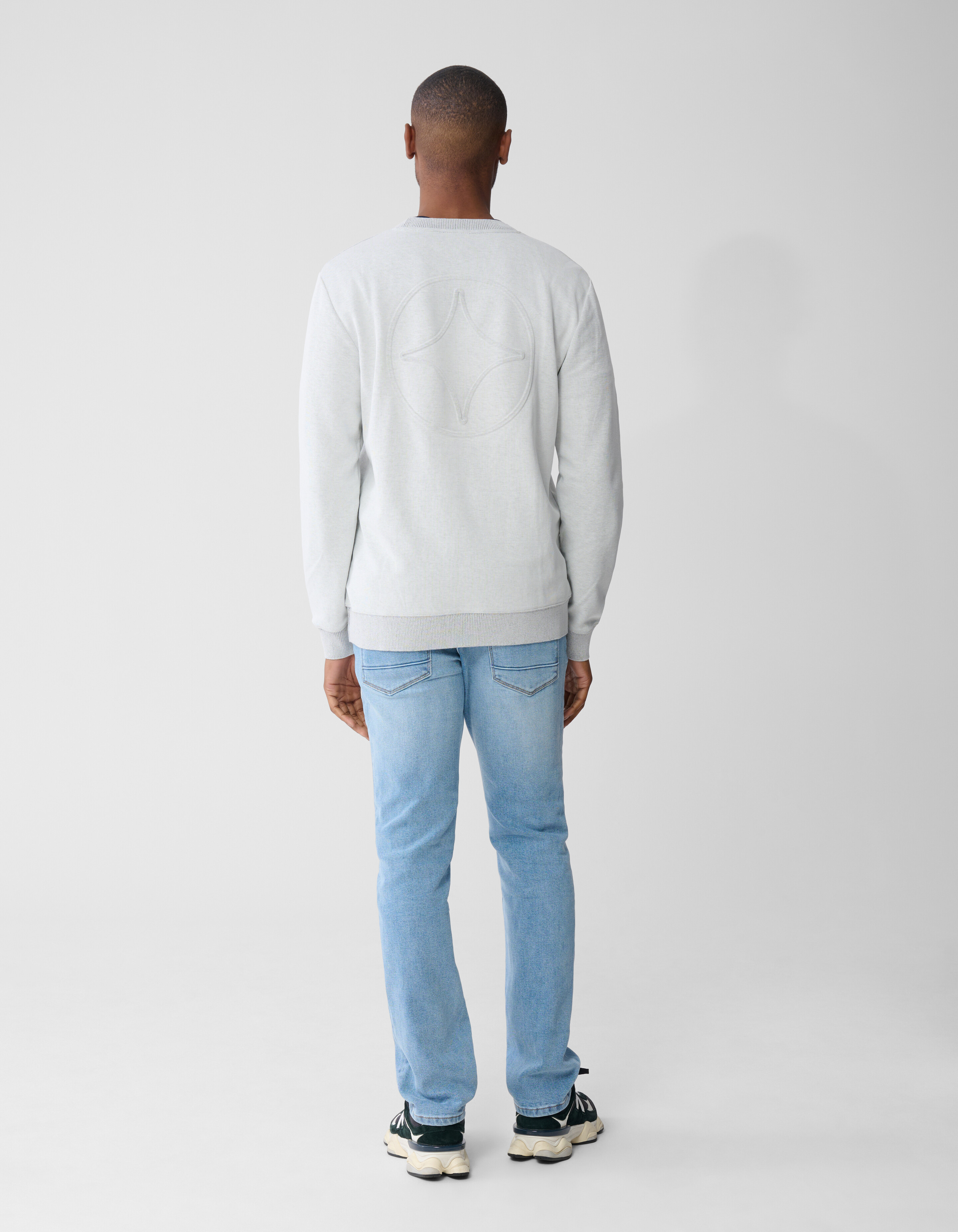 Pullover mit gepr&auml;gtem Logo Hellgrau SHOEBY MEN