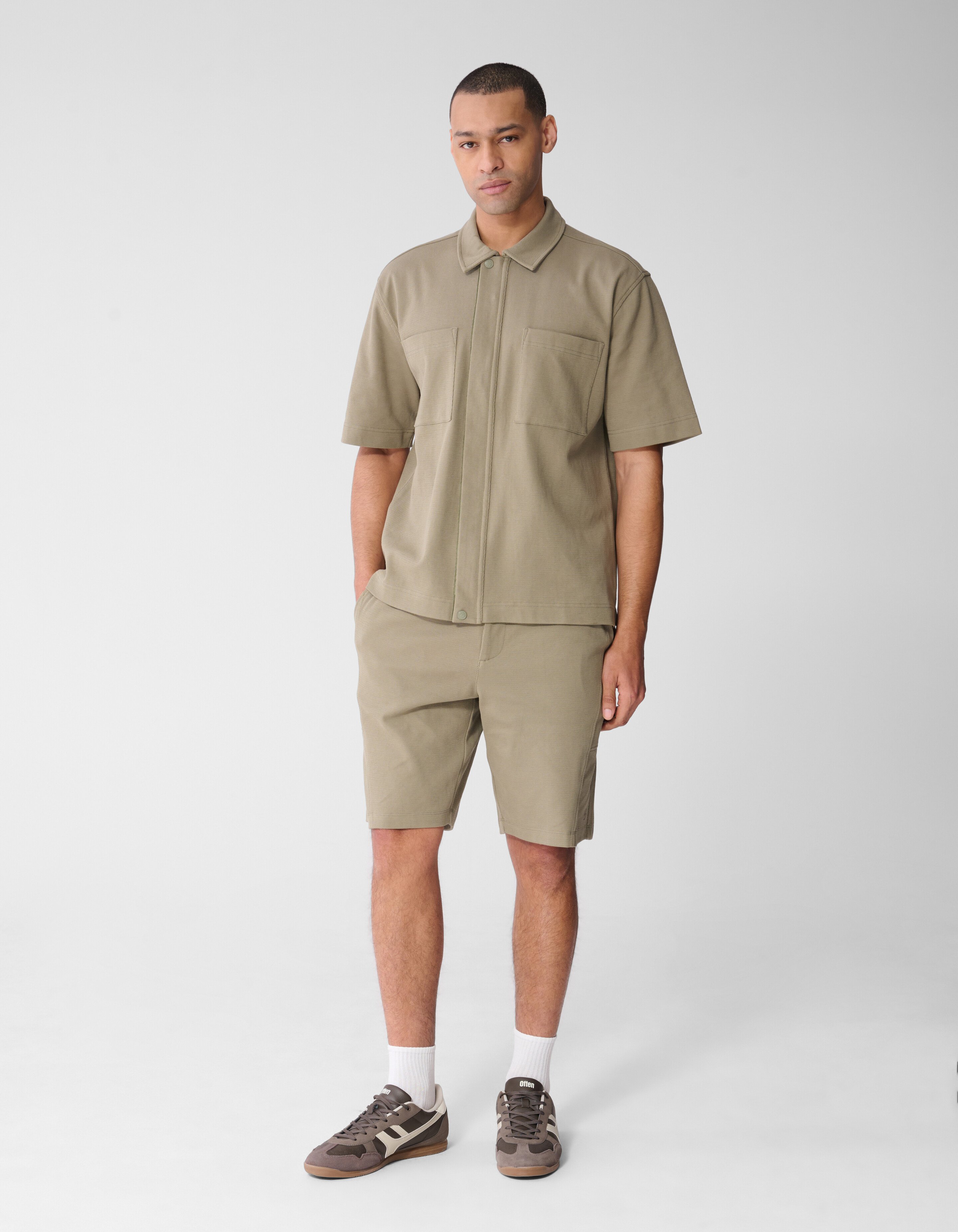 Struktur Zipper Overshirt Khaki SHOEBY MEN