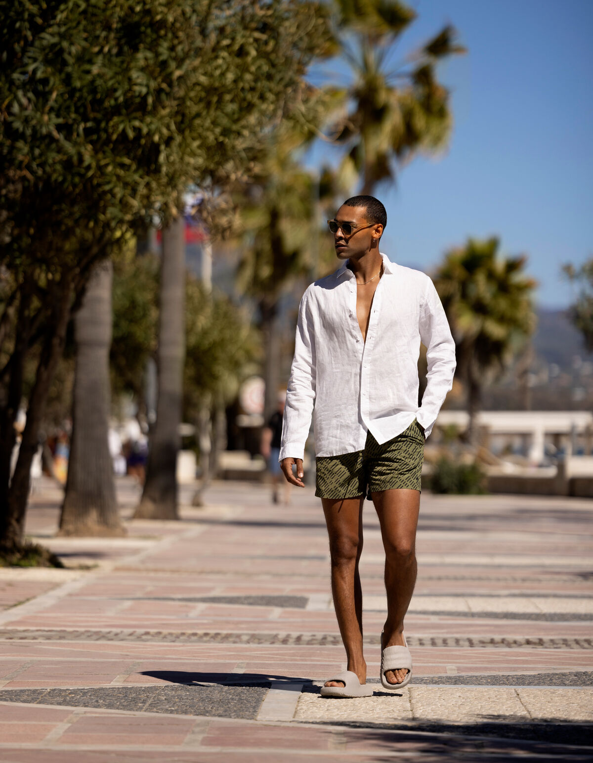 Bedruckter Badeanzug Dunkelgrün SHOEBY MEN