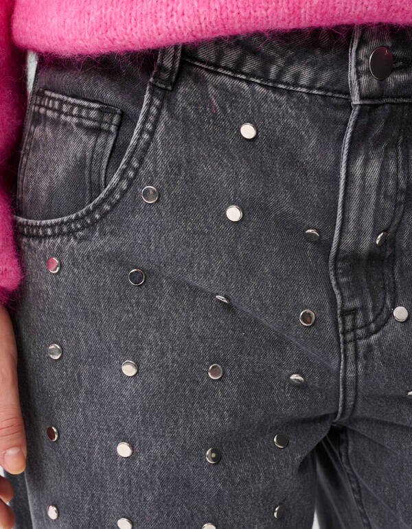 Studs Barrel Passform Jeans Grau SHOEBY WOMEN